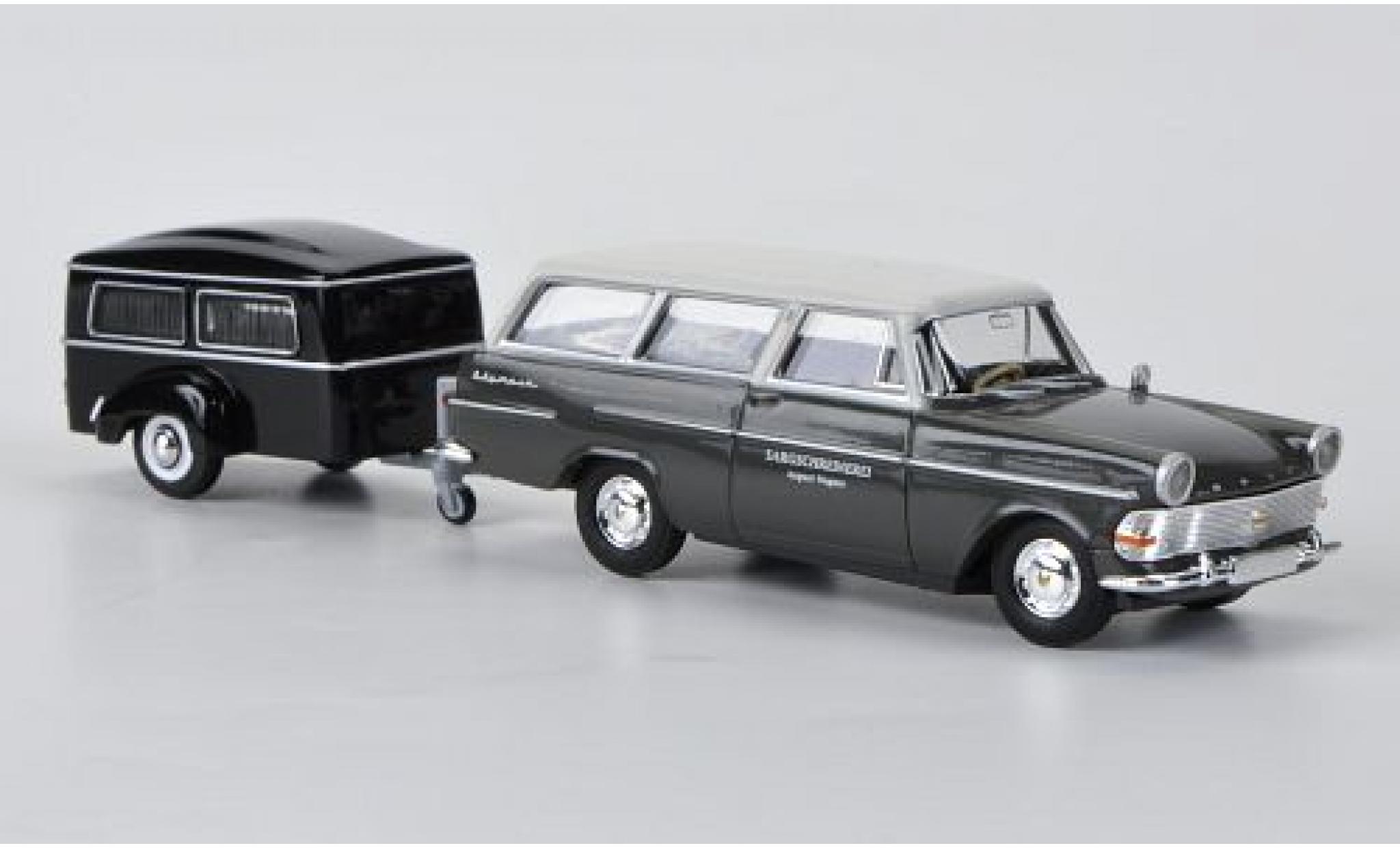 Opel Rekord 1/87 Brekina PII avec Westfalia-Bestattungsanhänger modellino in miniatura