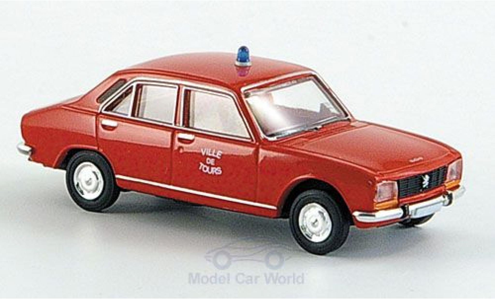 Peugeot 504 1/87 Brekina Limousine Ville de Tours Feuerwehr (F) modellino in miniatura