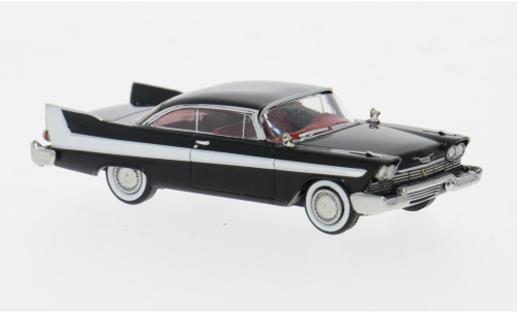 Plymouth Fury 1/87 Brekina schwarz/weiss 1958 1:87 modellino in miniatura