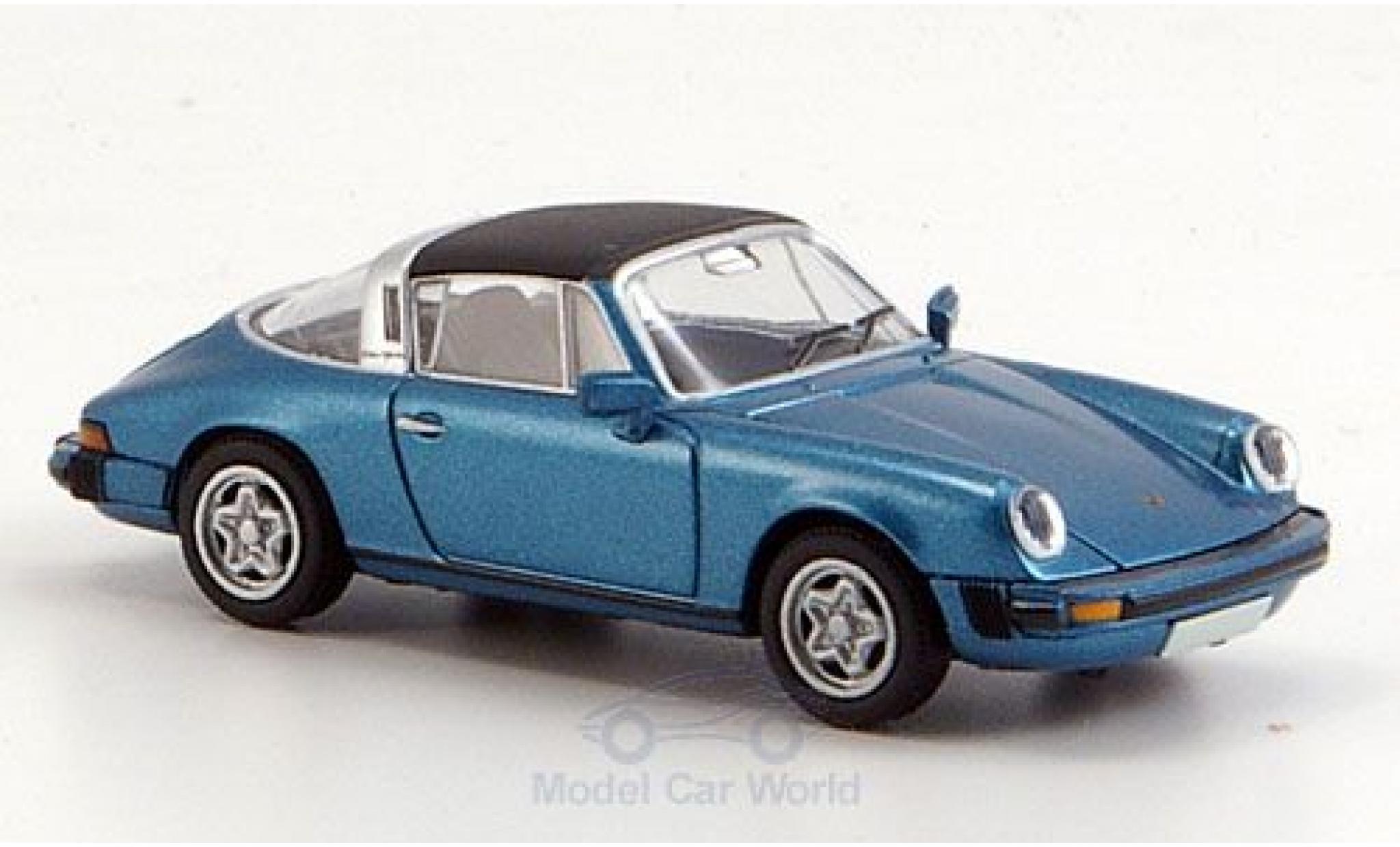Porsche 911 1/87 Brekina Targa (G-Modell) metallico blu Dach abnehmbar modellino in miniatura