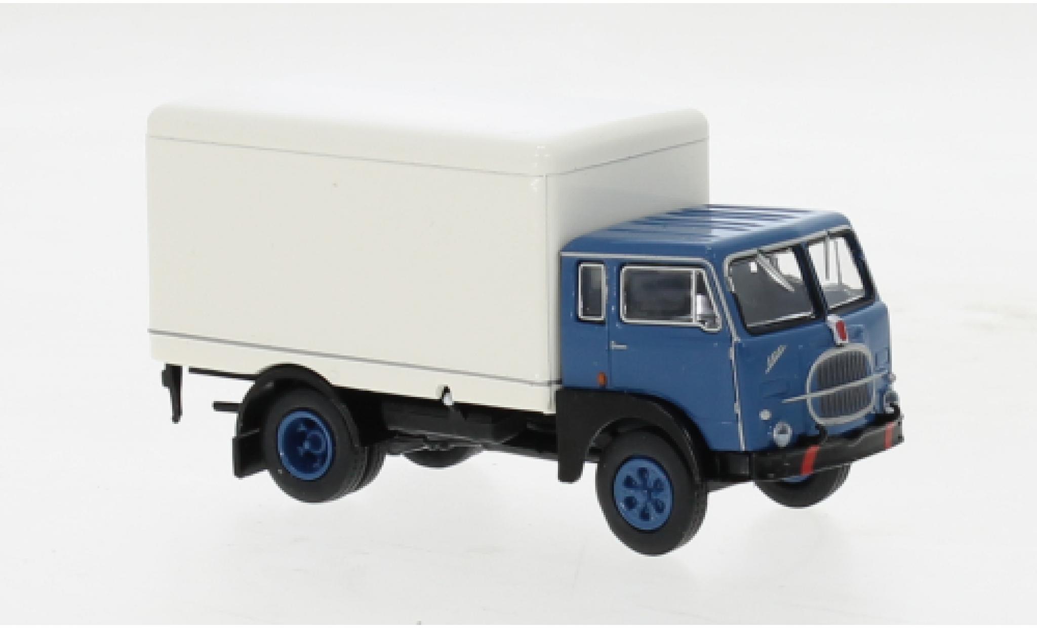 Fiat 642 1/87 Brekina Starline wagon conteneur blu/bianco 1962 modellino in miniatura