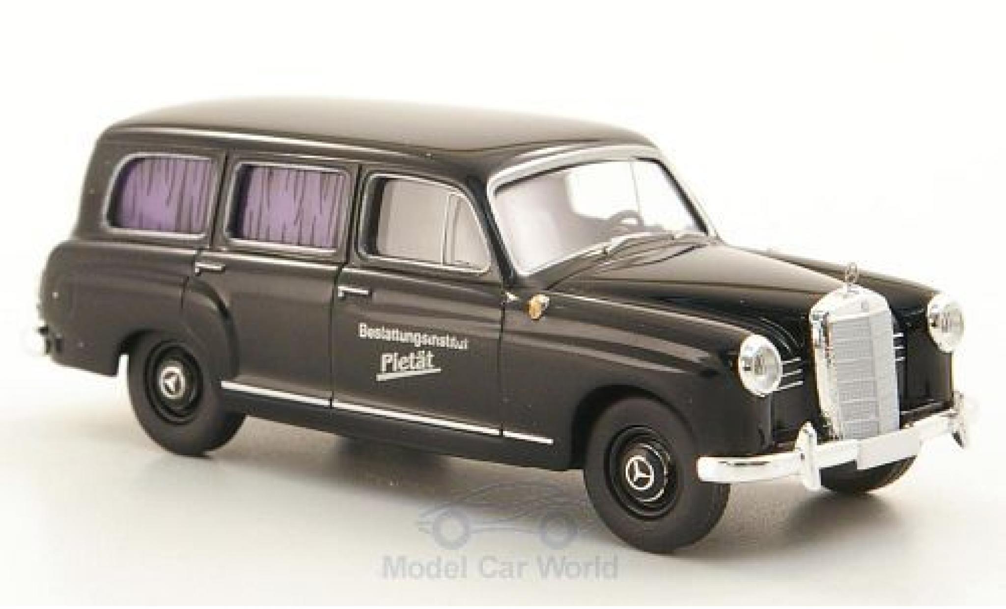 Mercedes 180 1/87 Brekina Kombi nero Bestattungsinstitut Pietät modellino in miniatura