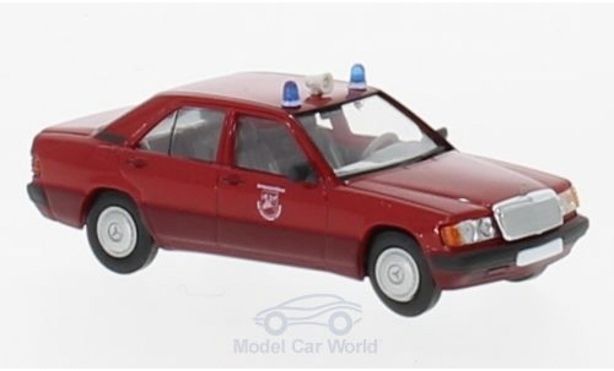 Mercedes 190 E 1/87 Brekina E Feuerwehr Parchimer Land modellino in miniatura