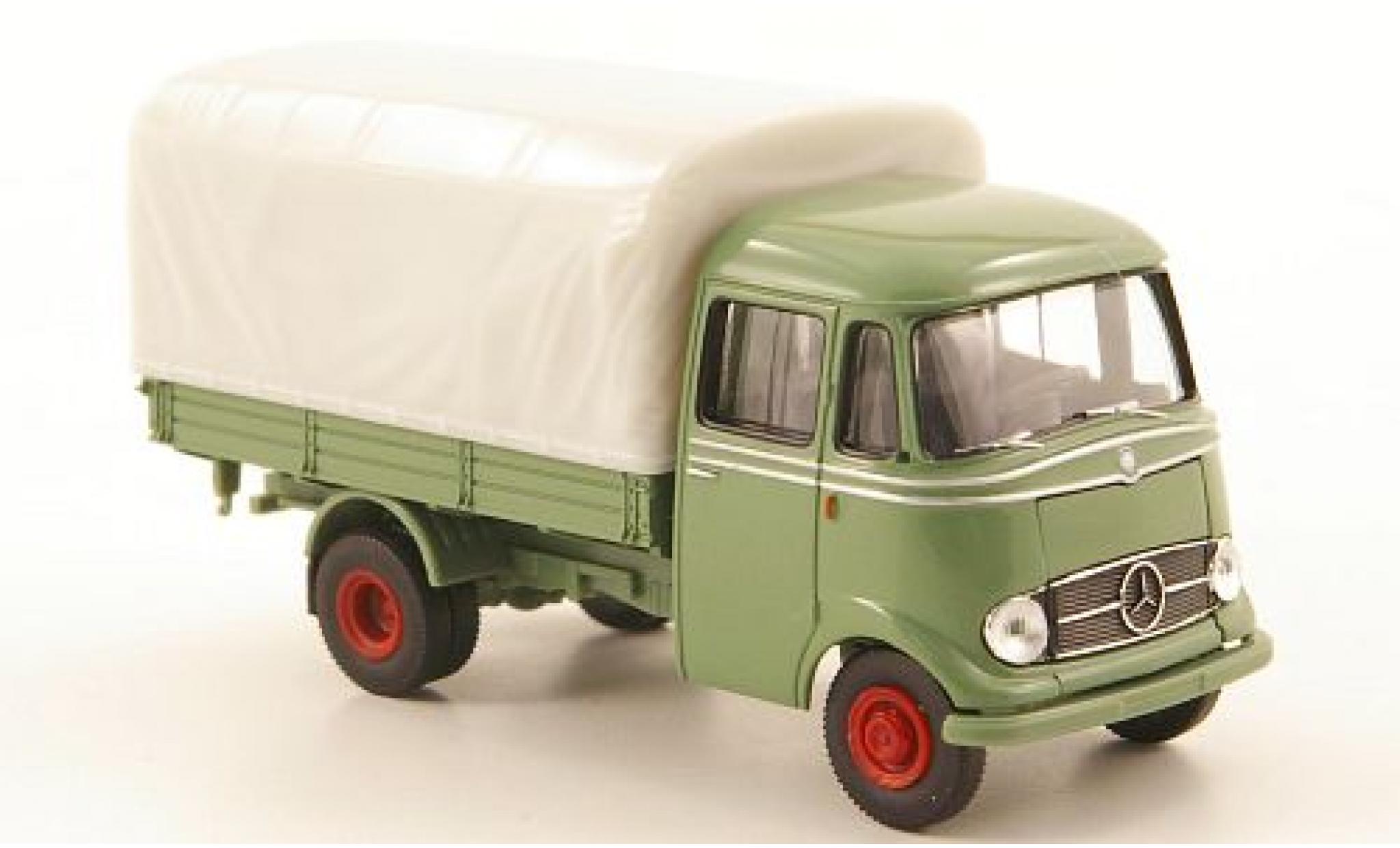 Mercedes L319 1/87 Brekina Pritsche verde PP-LKW ohne Vitrine modellino in miniatura