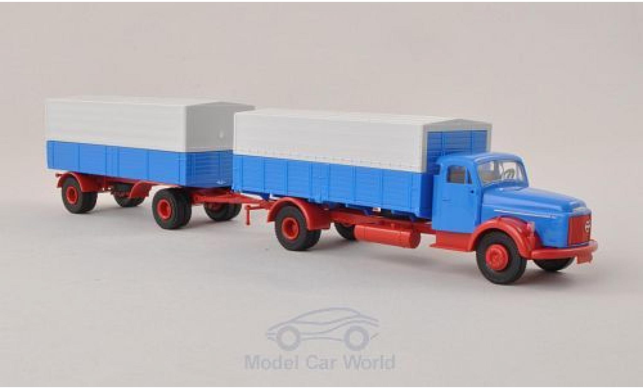 Volvo N88 1/87 Brekina blu mit rossoem Chassis modellino in miniatura