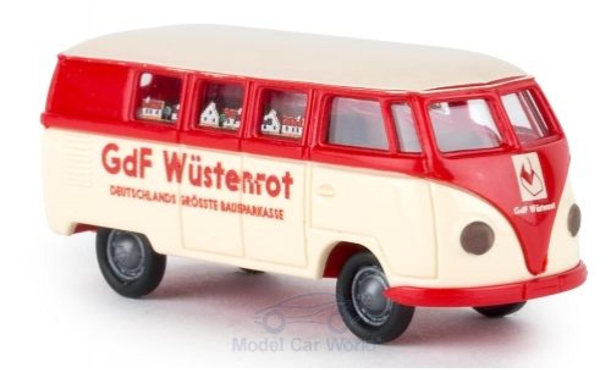 Volkswagen T1 B 1/87 Brekina a Bus Bausparkasse Wüstenrosso modellino in miniatura