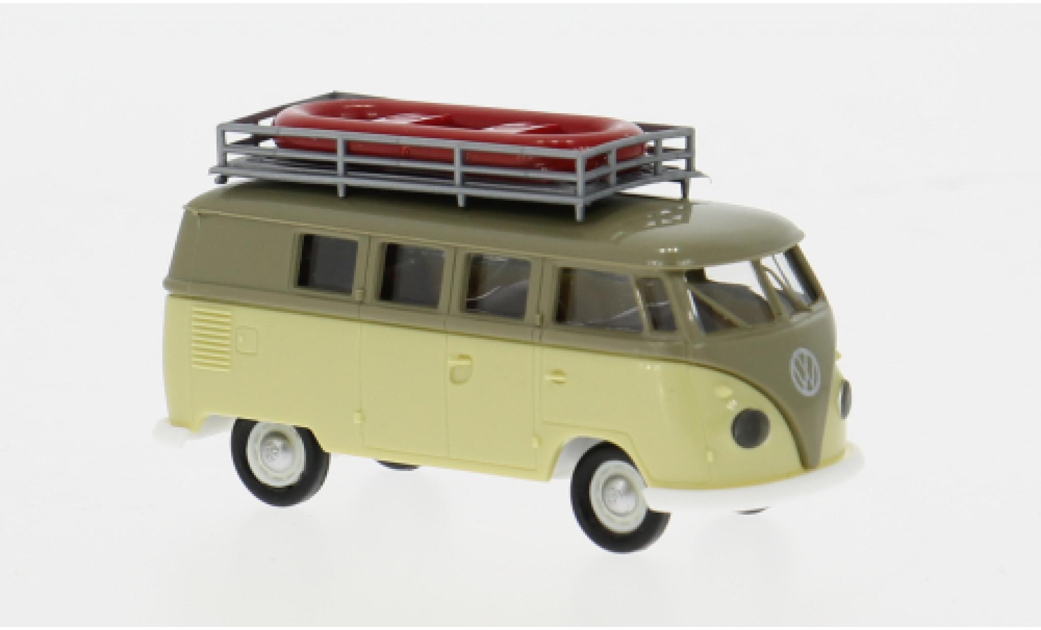 Volkswagen T1 1/87 Brekina b Camper grau/grün 1960 1:87 modellino in miniatura