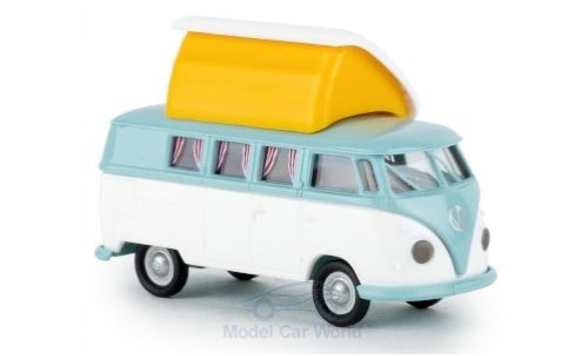 Volkswagen T1 1/87 Brekina b Camper türkis/bianco mit Dormobildach offen modellino in miniatura