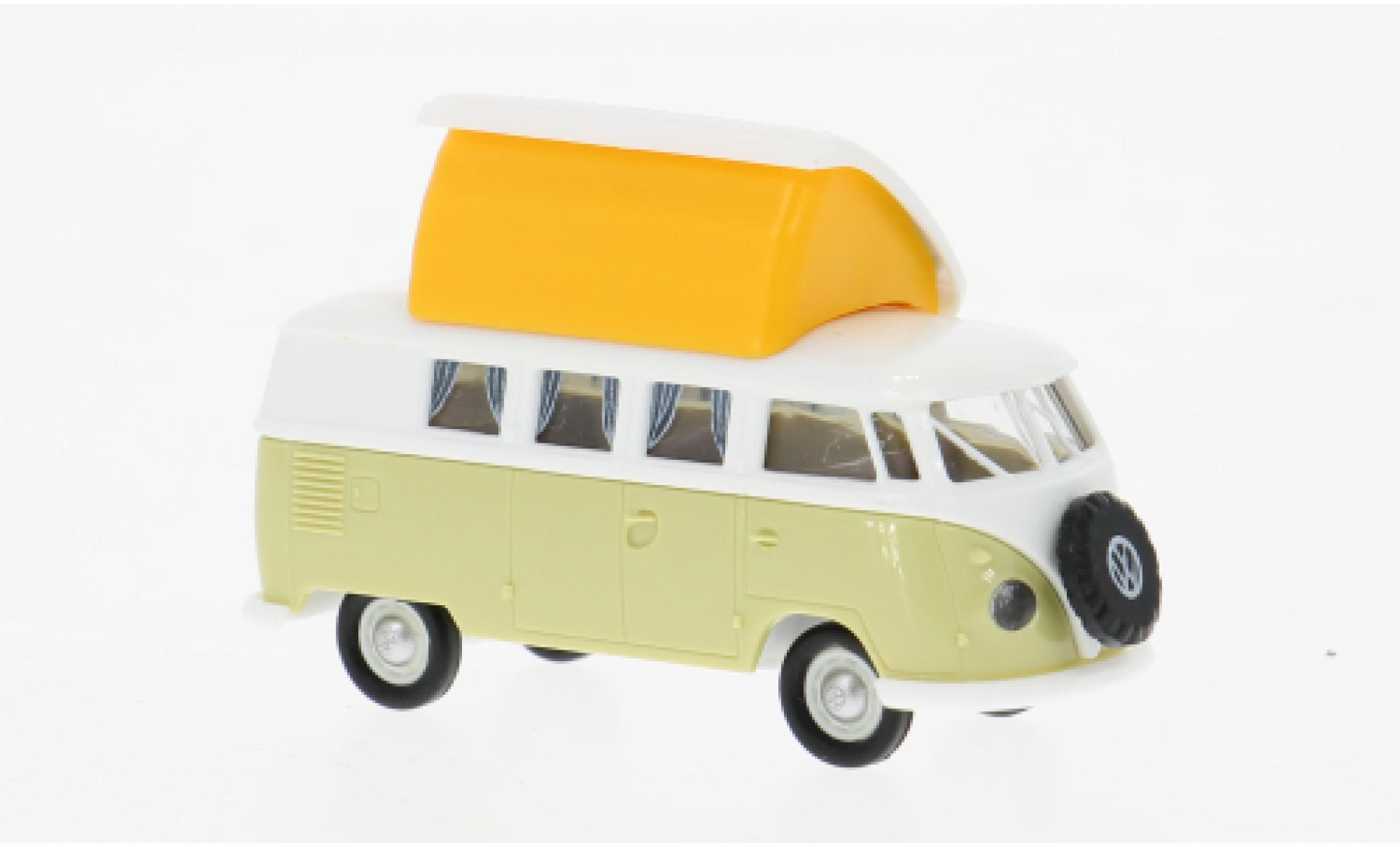 Volkswagen T1 1/87 Brekina b Camper weiss/grün 1960 1:87 modellino in miniatura
