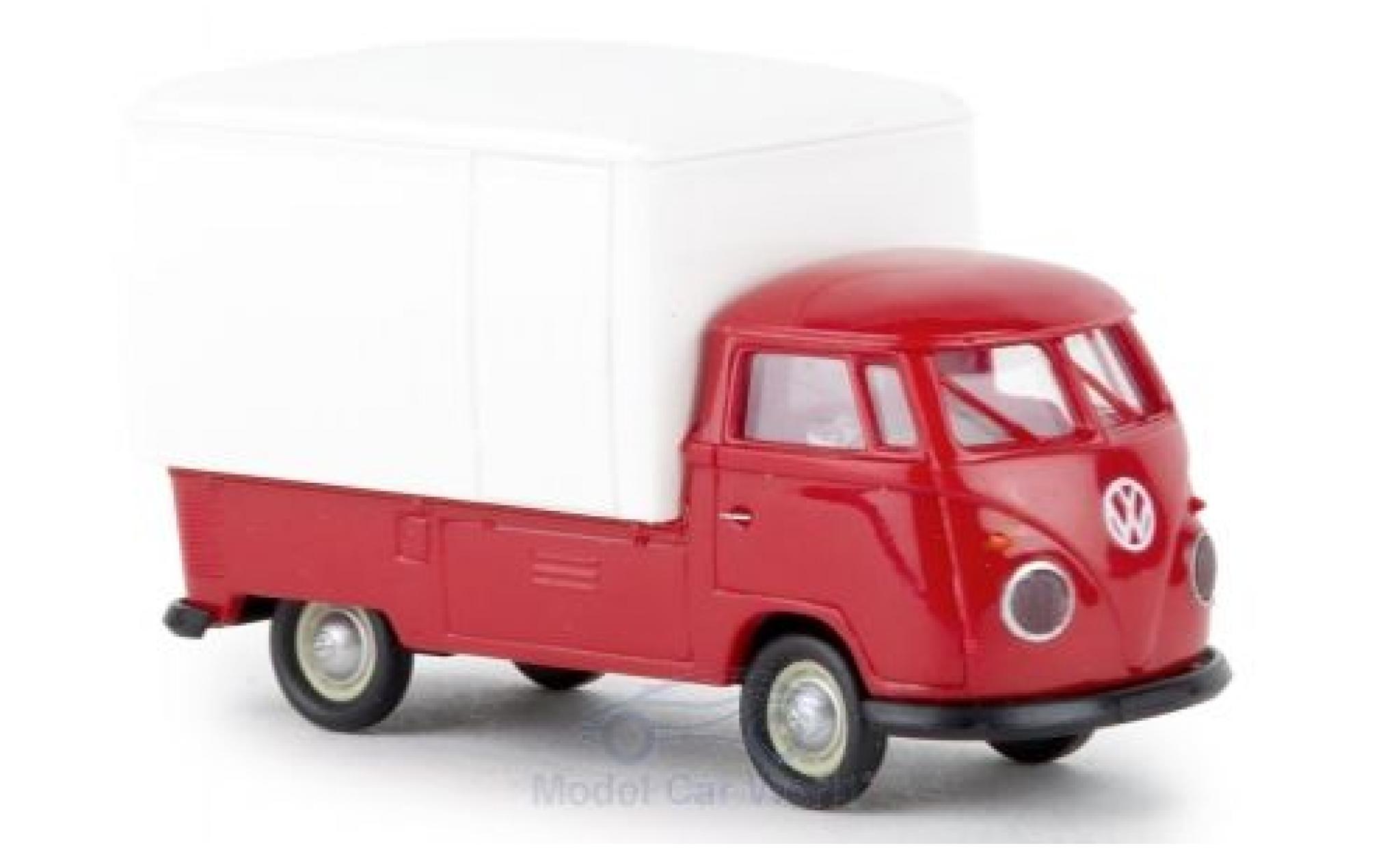 Volkswagen T1 1/87 Brekina b Großraum-Koffer rosso/bianco 1960 modellino in miniatura