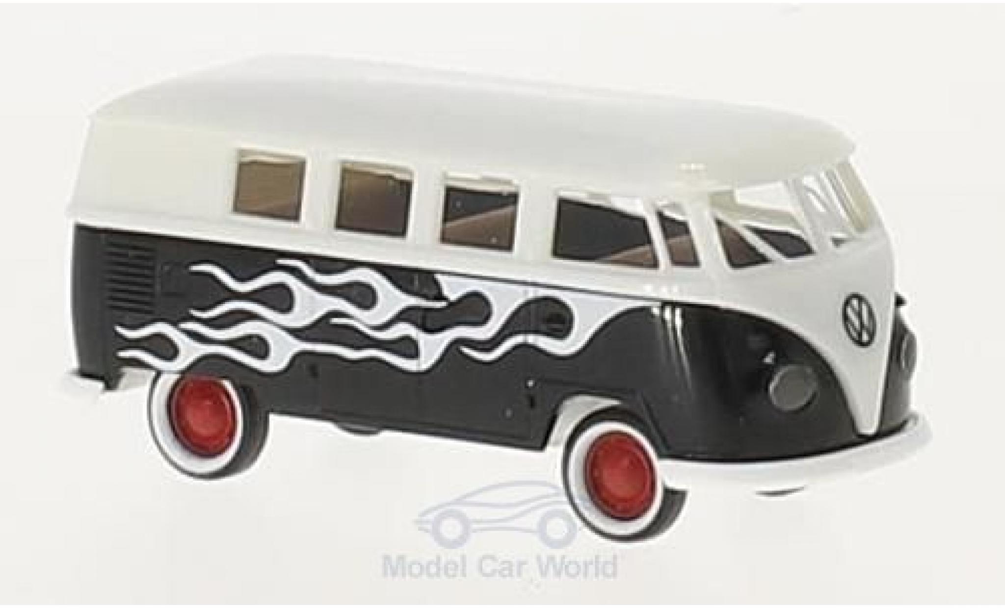 Volkswagen T1 B 1/87 Brekina b Kombi blu/Dekor Flames modellino in miniatura