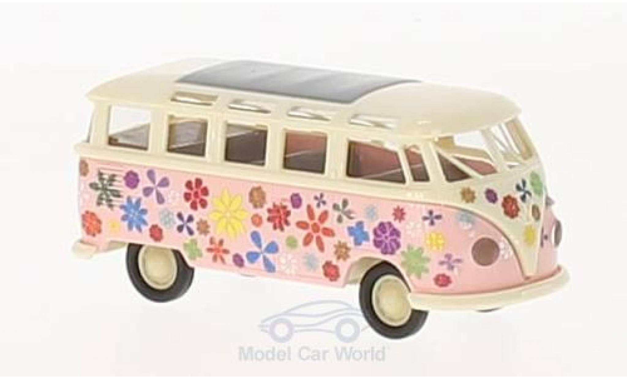 Volkswagen T1 1/87 Brekina b Samba Flower Power modellino in miniatura