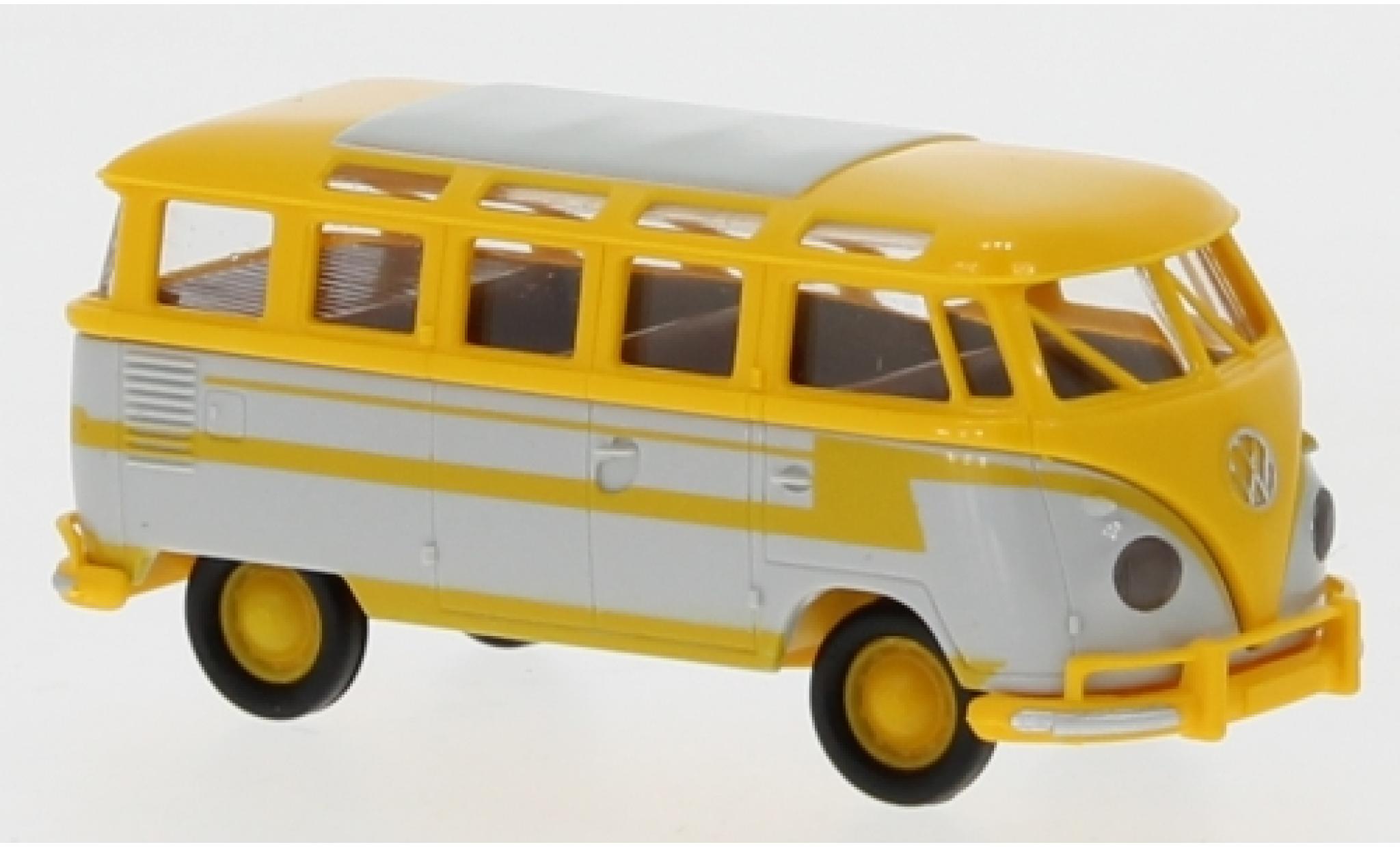 Volkswagen T1 1/87 Brekina b Samba giallo/grigio 1960 autocar -Décorer modellino in miniatura