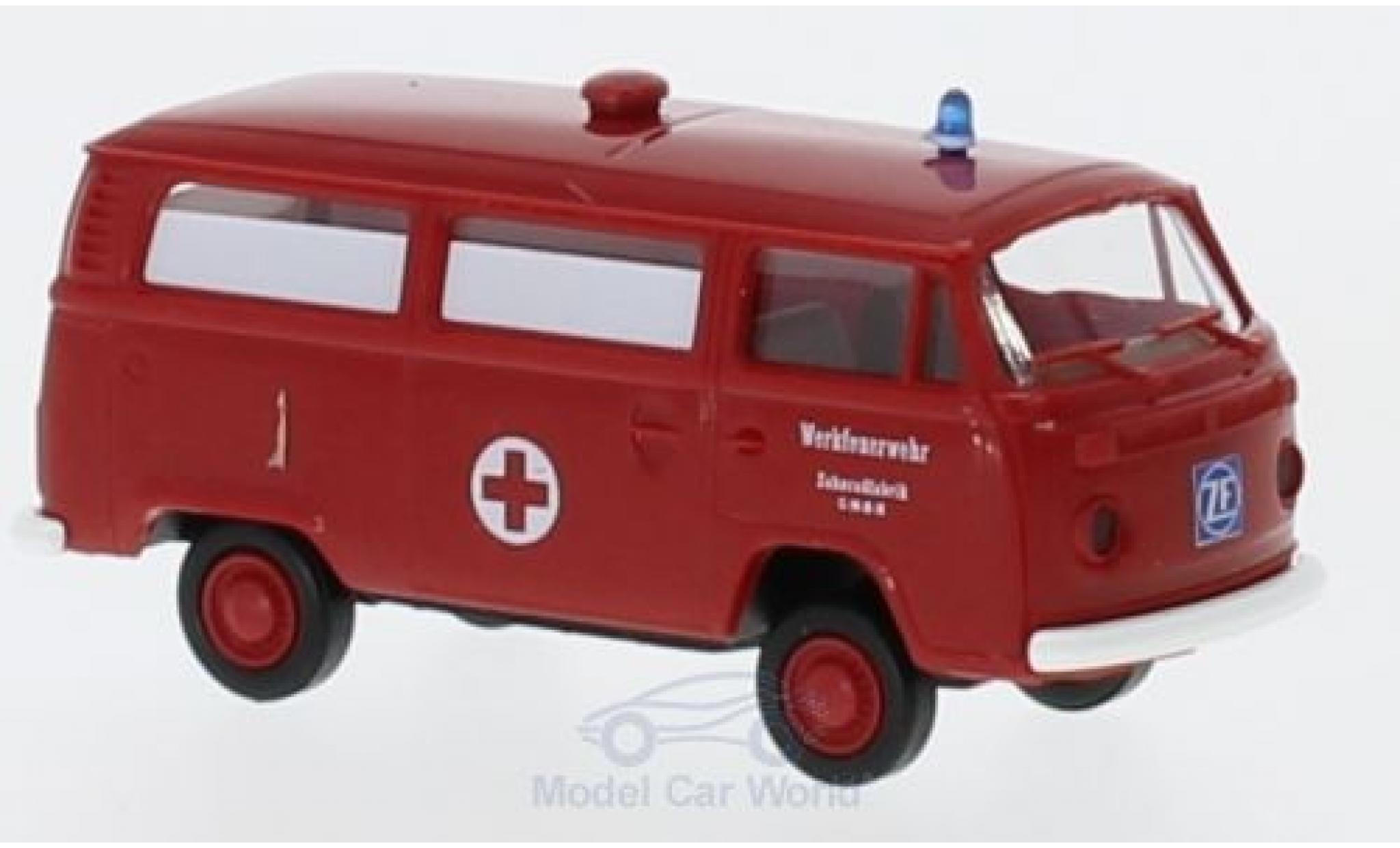 Volkswagen T2 B 1/87 Brekina Bus Werkfeuerwehr ZF modellino in miniatura