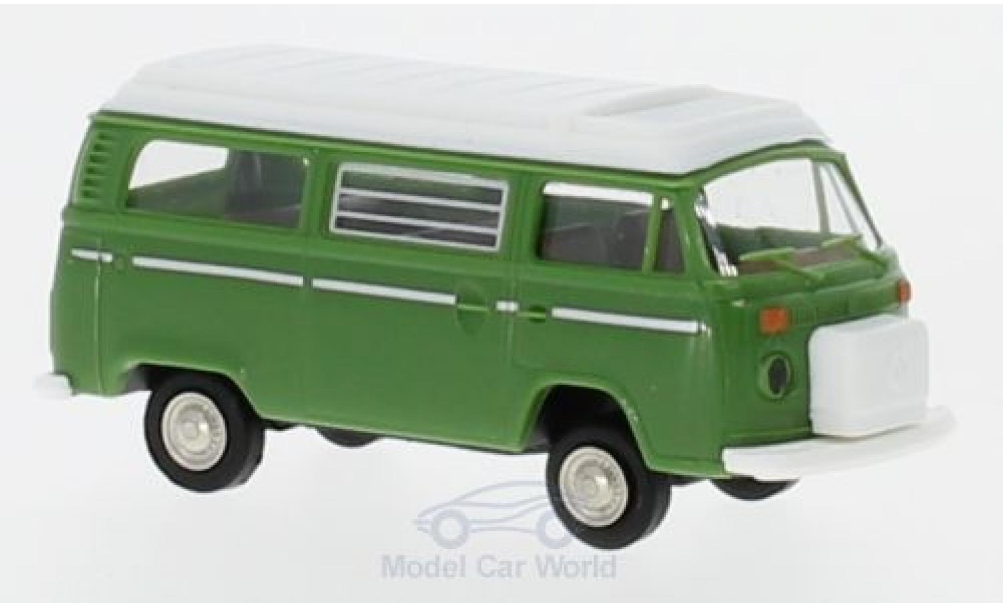 Volkswagen T2 A 1/87 Brekina Camper verde mit Aufstelldach modellino in miniatura