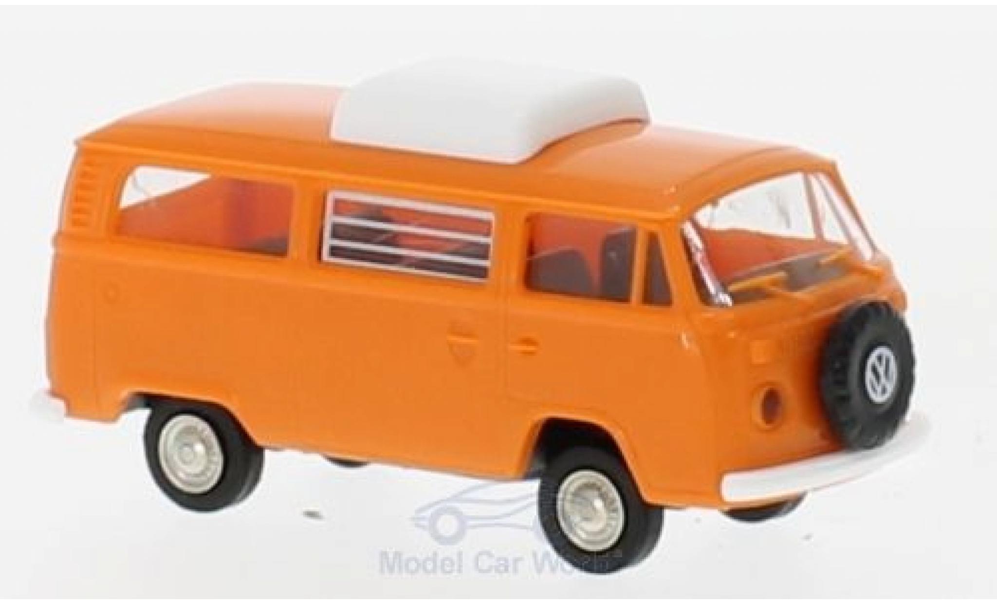 Volkswagen T2 B 1/87 Brekina Camper orange mit Hubdach modellino in miniatura