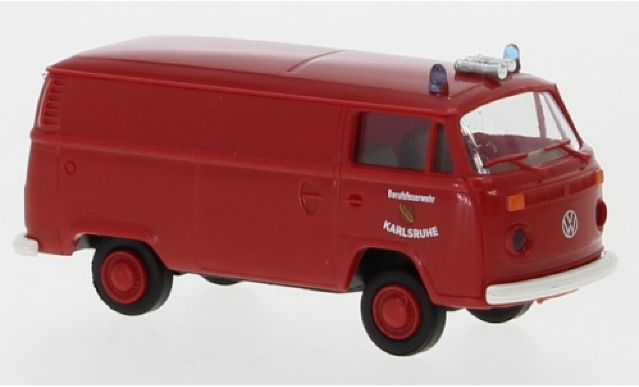 Volkswagen T2 1/87 Brekina Kasten Berufsfeuerwehr Karlsruhe 1972 modellino in miniatura