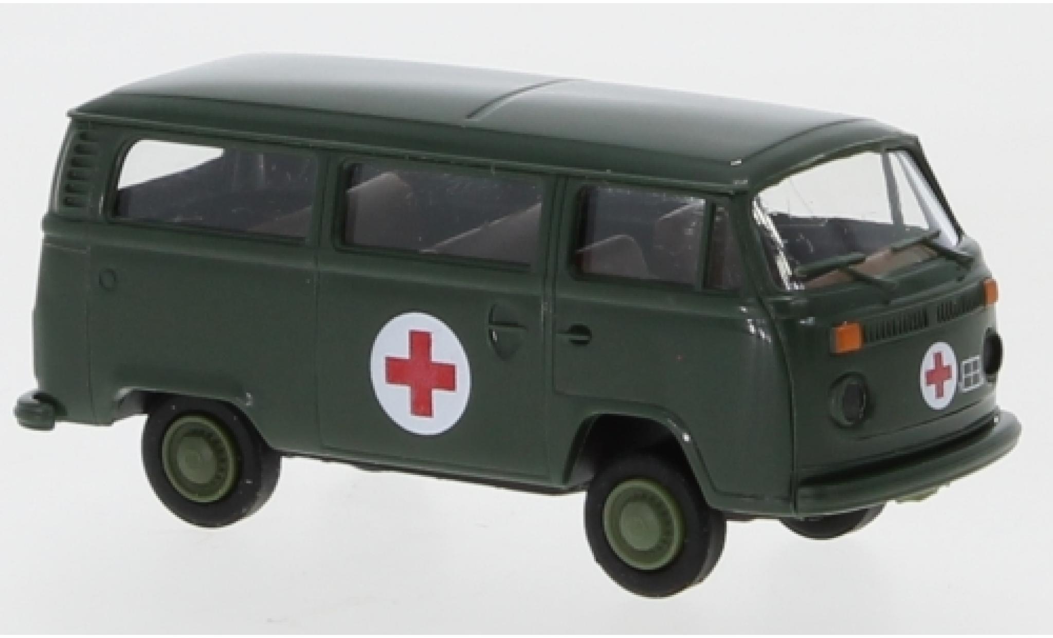 Volkswagen T2 1/87 Brekina Kombi Bundeswehr - Rotes Kreuz 1973 modellino in miniatura