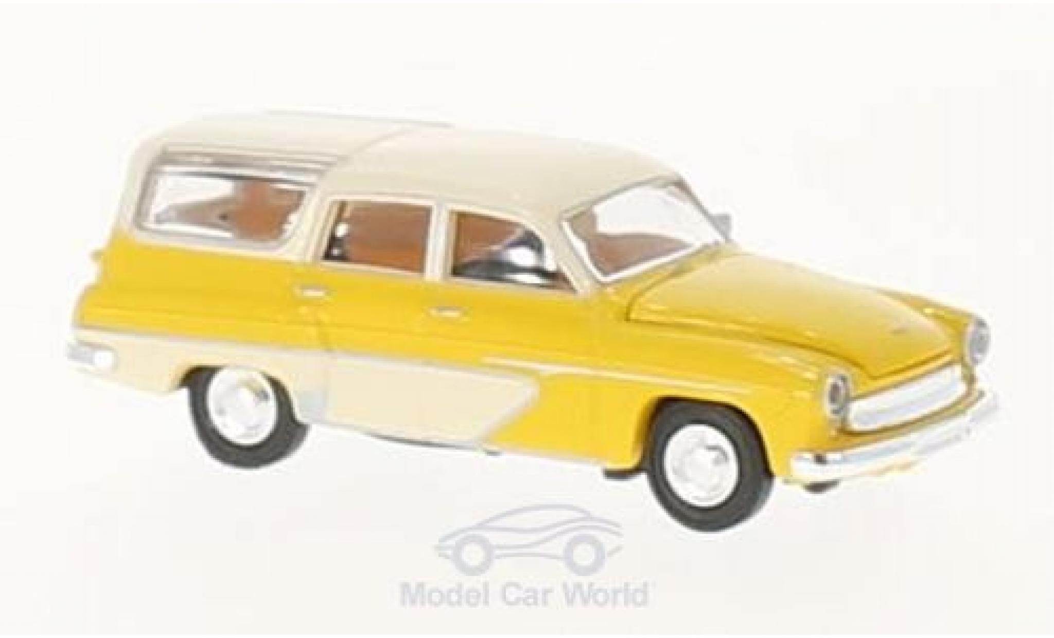 Wartburg 311 1/87 Brekina Camping giallo/bianco modellino in miniatura