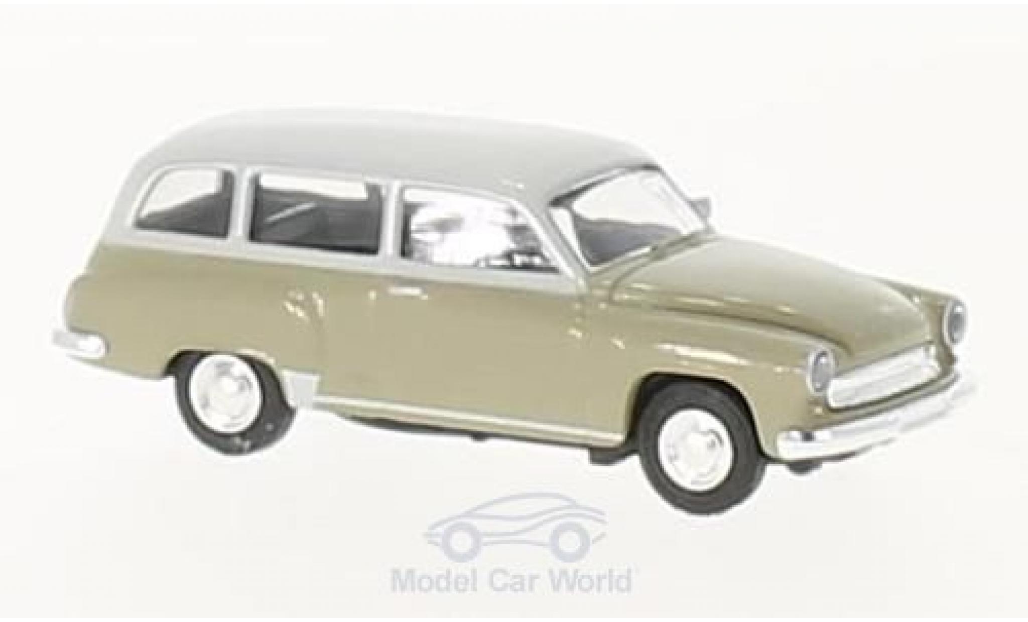 Wartburg 311 1/87 Brekina Kombi oliv/grigio modellino in miniatura