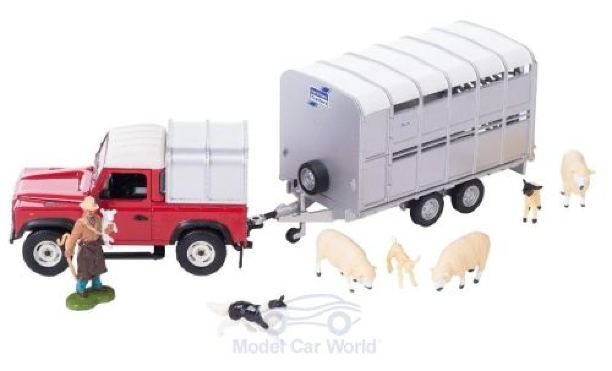 Land Rover Defender 1/32 Britains mit Anhänger und Figuren modellino in miniatura