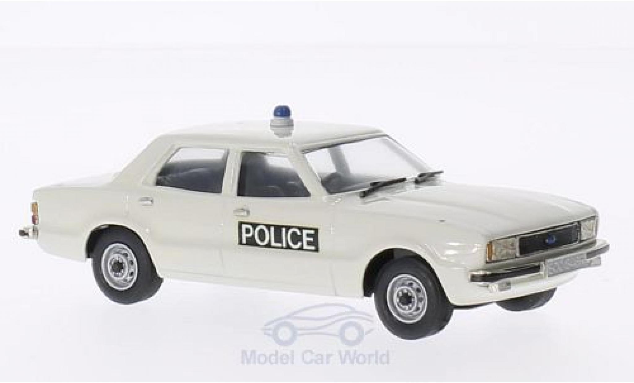 Ford Cortina 1/43 Brooklin MKIV Essex Police bianco 1976 modellino in miniatura