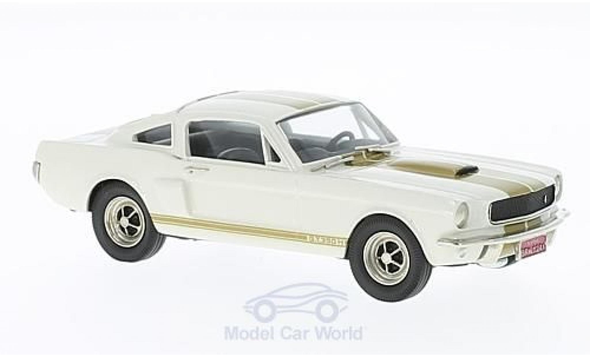 Ford Mustang 1/43 Brooklin bianco/gold 1966 ohne Vitrine modellino in miniatura