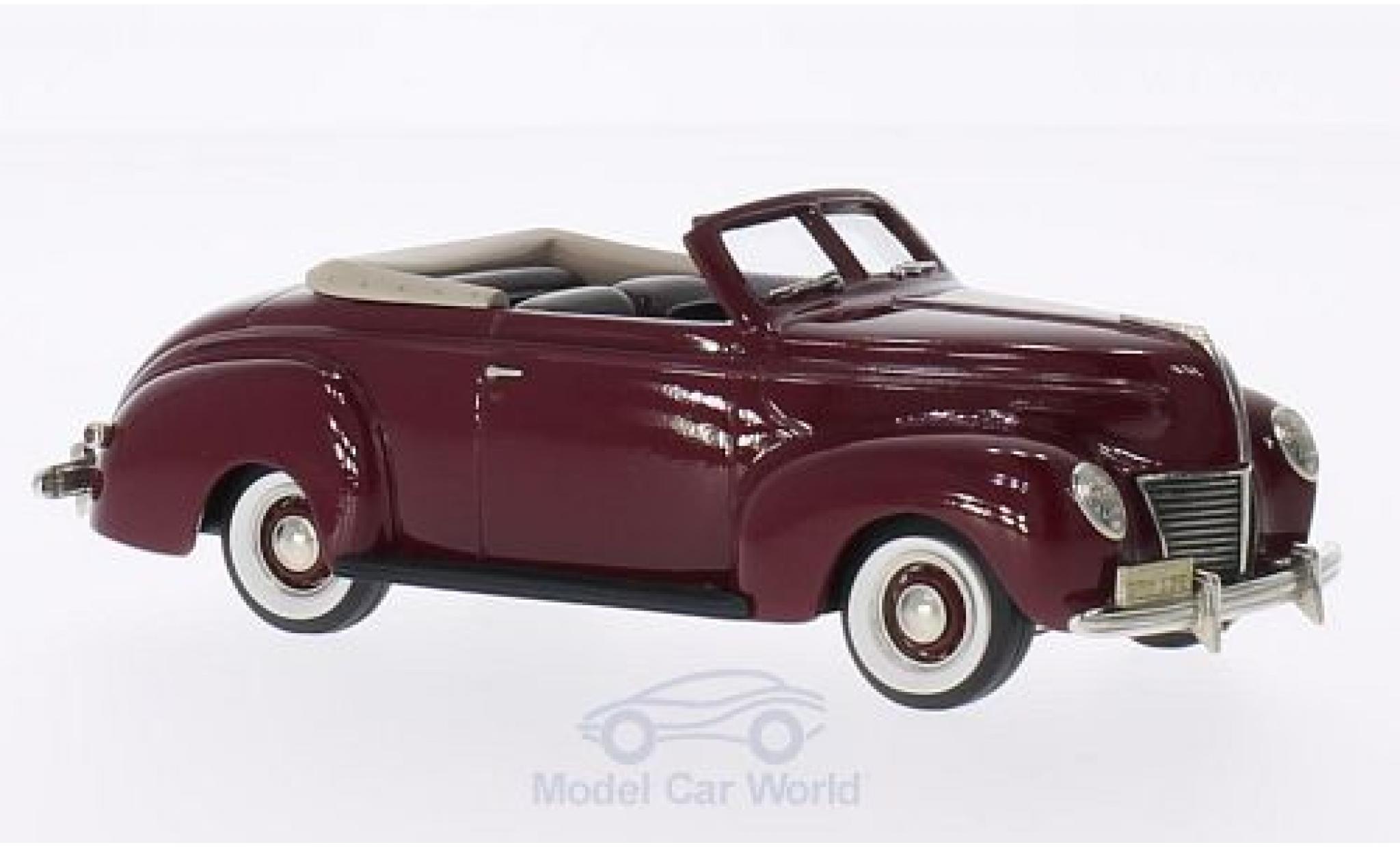 Mercury Club Coupe 1/43 Brooklin 2-door Convertibile rosso 1939 modellino in miniatura