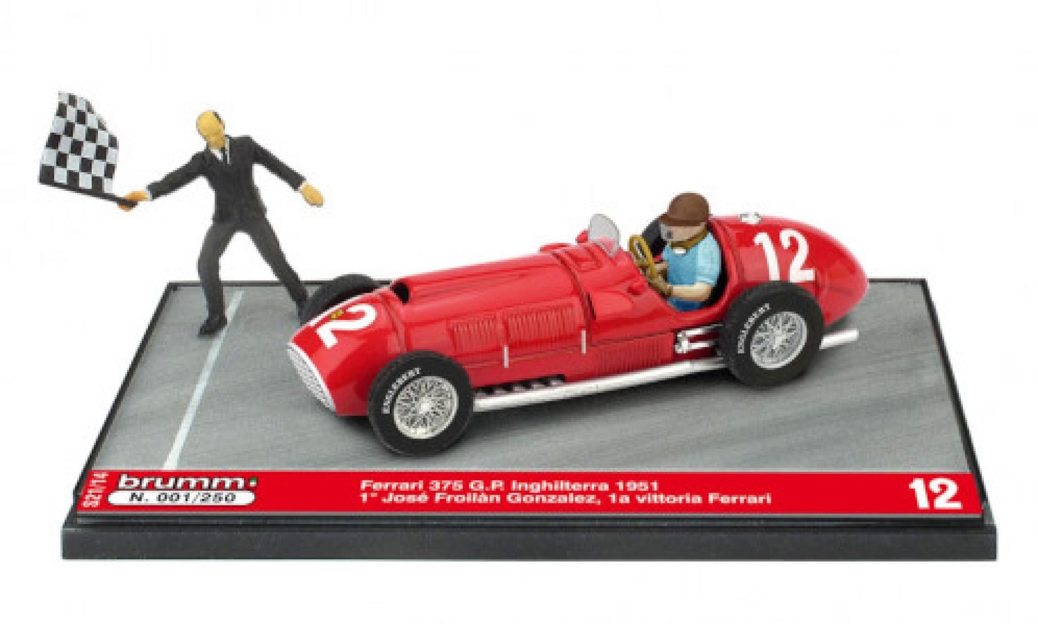 Ferrari 375 1/43 Brumm No.12 formule 1 GP Angleterre 1951 modellino in miniatura