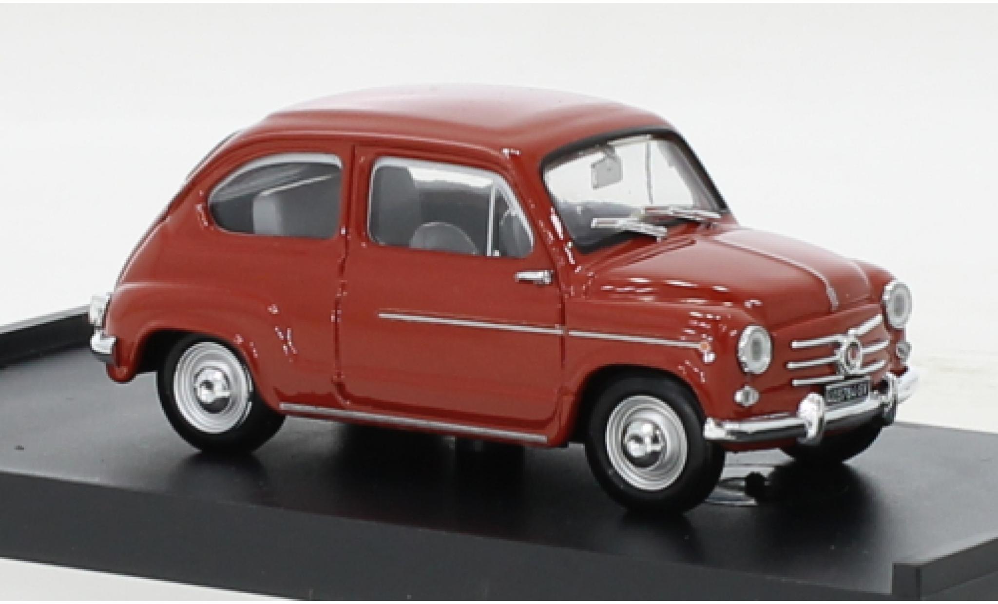 Fiat 600 1/43 Brumm D rosso 1960 modellino in miniatura
