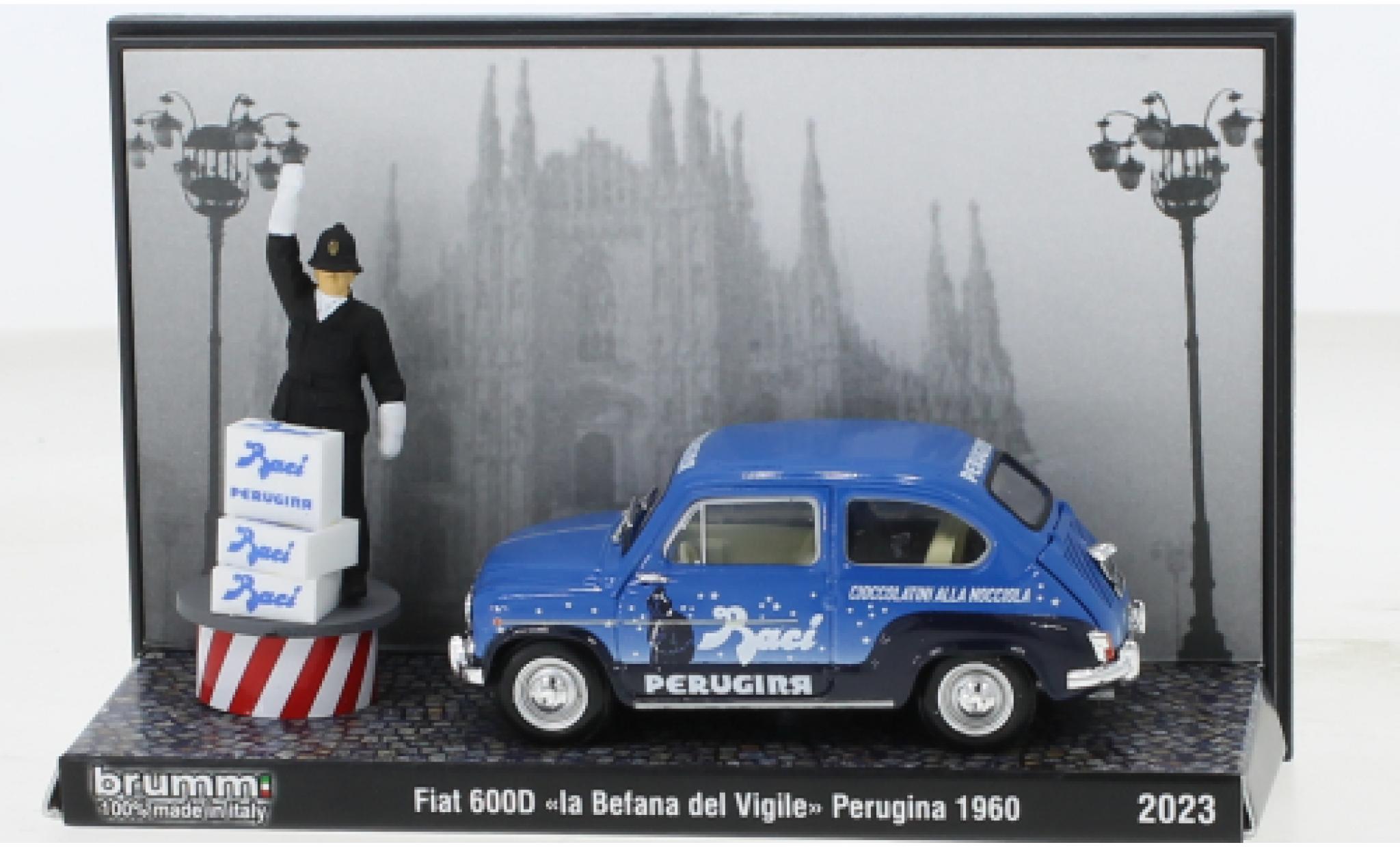Fiat 600 1/43 Brumm D Berlina La Bafana del Vigile a Milano 1960 modellino in miniatura