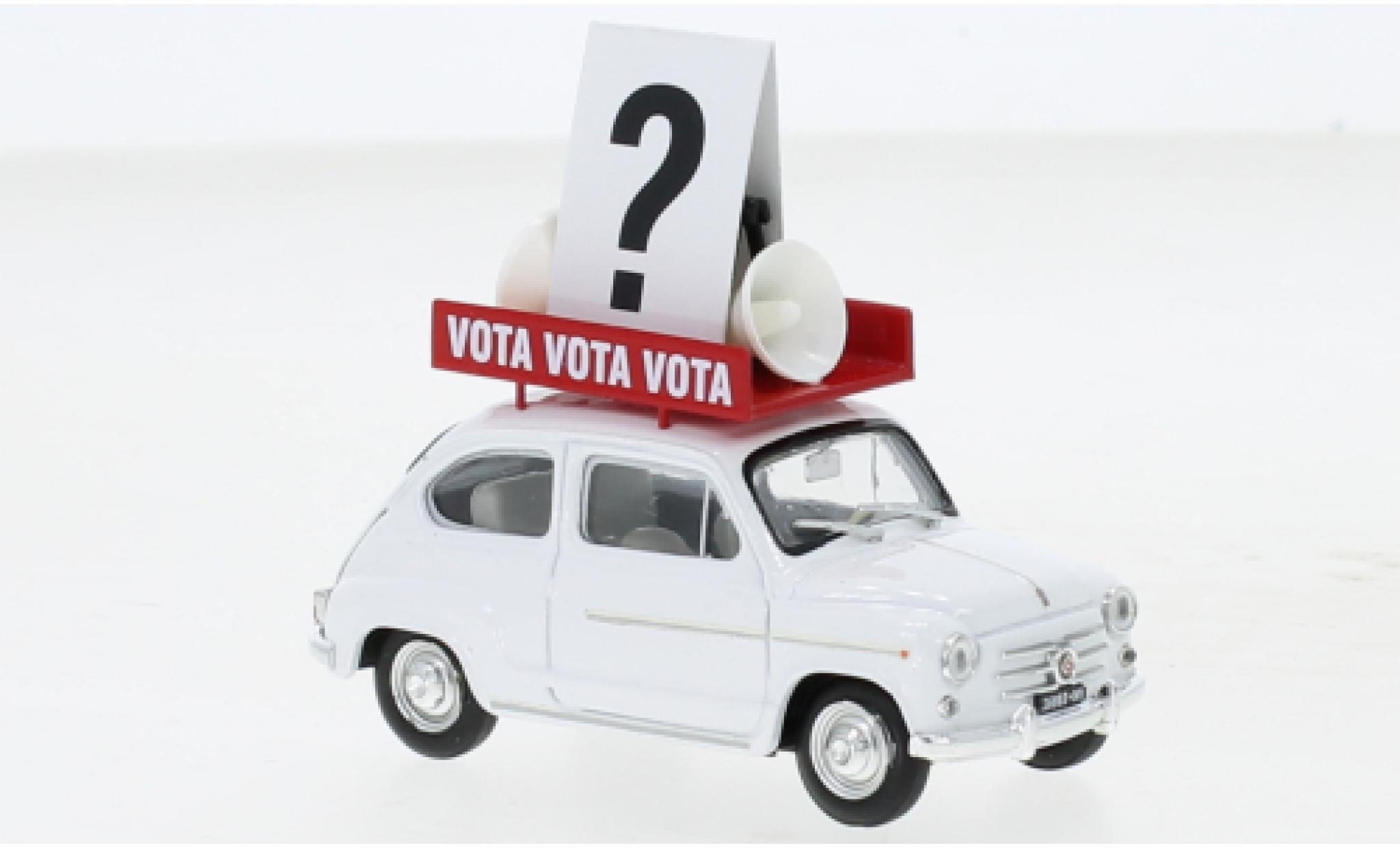 Fiat 600 1/43 Brumm D Propaganda politiche Italia 1963 modellino in miniatura