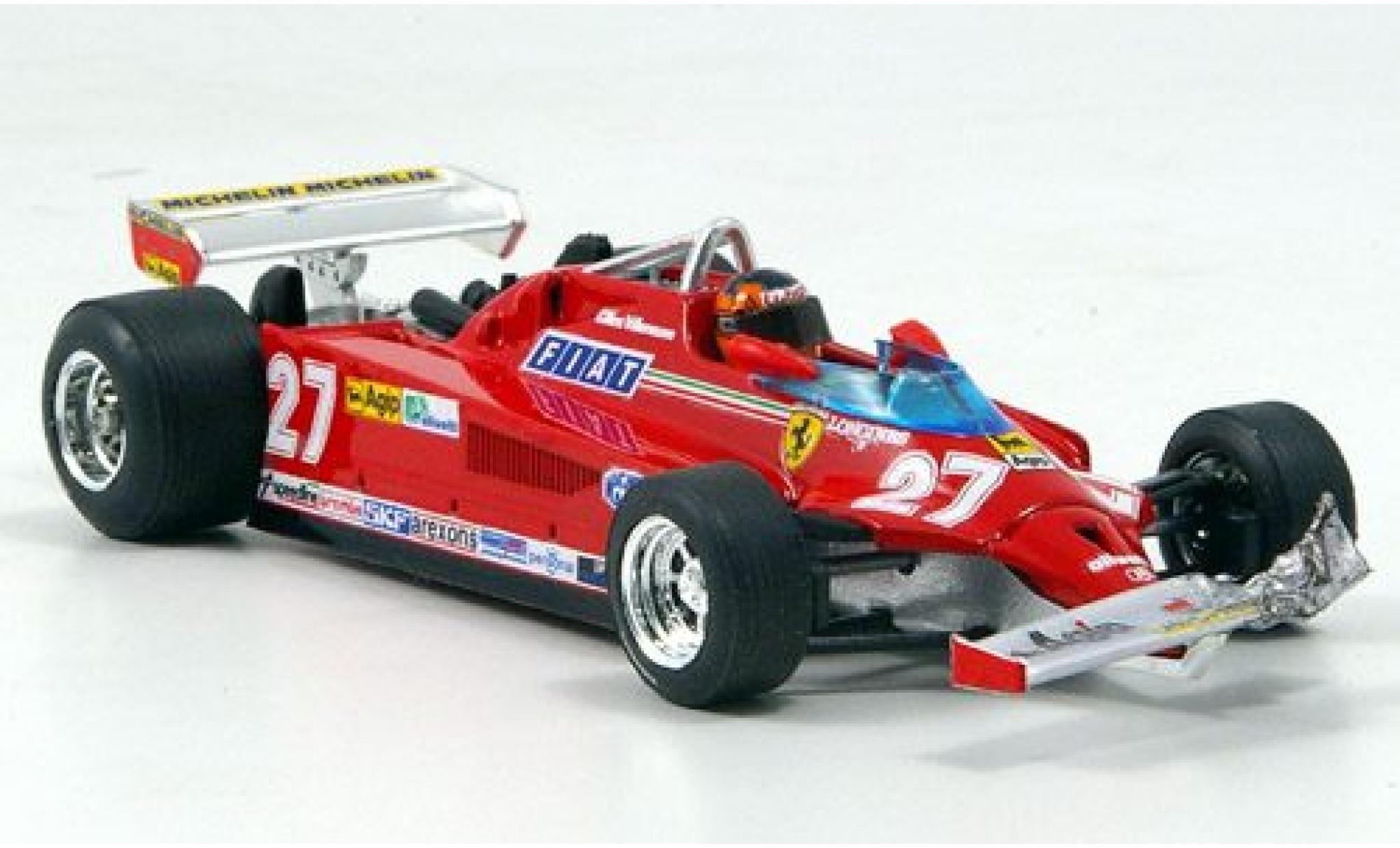 Ferrari 126 1/43 Brumm CK Turbo No.27 Scuderia Formel 1 GP Kanada 1981 avec figurine de conducteur ronde 39-54 G.Villeneuve modellino in miniatura