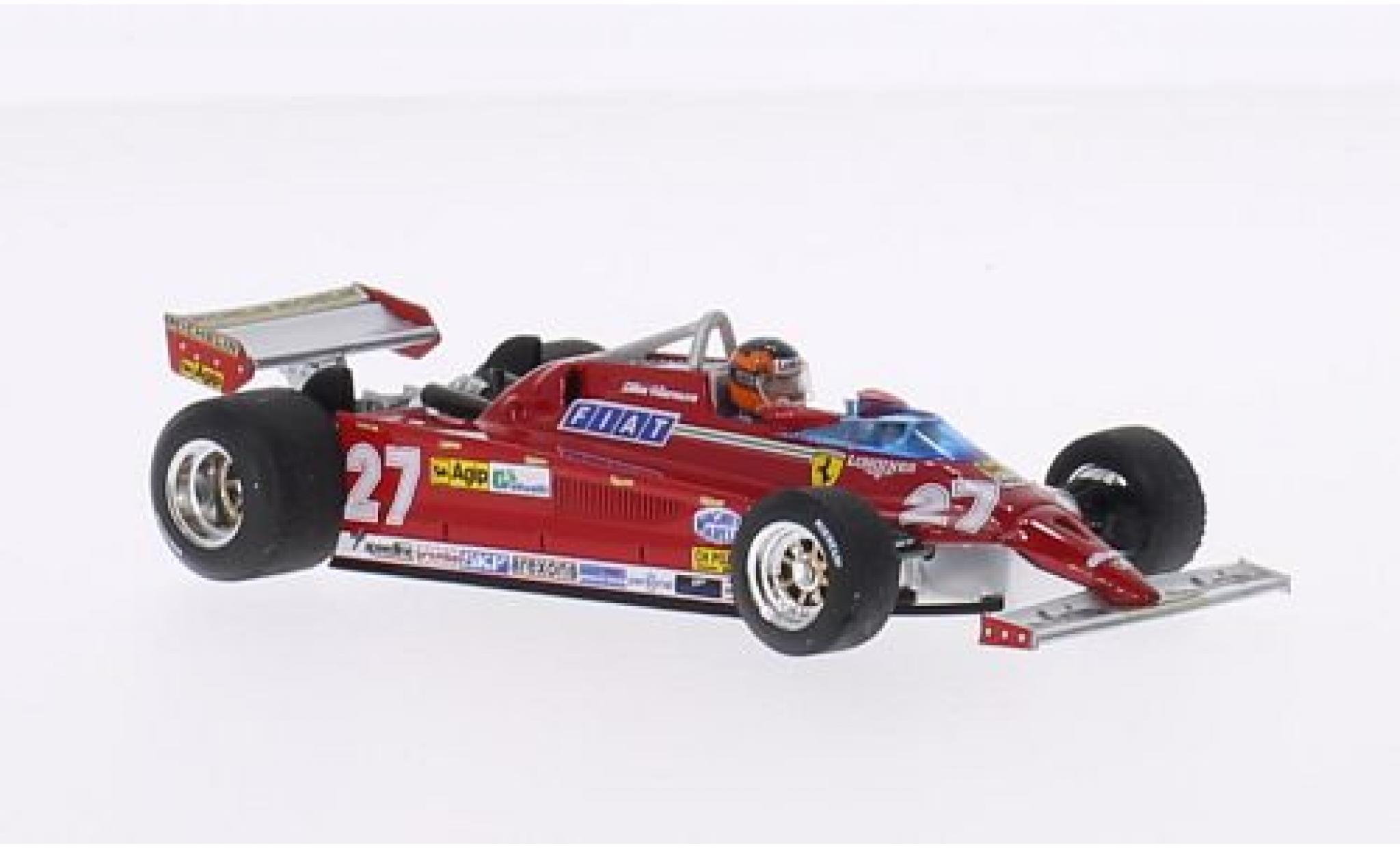 Ferrari 126 1/43 Brumm CK Turbo No.27 Suderia Formel 1 GP Monte Carlo 1981 avec figurine de conducteur G.Villeneuve modellino in miniatura