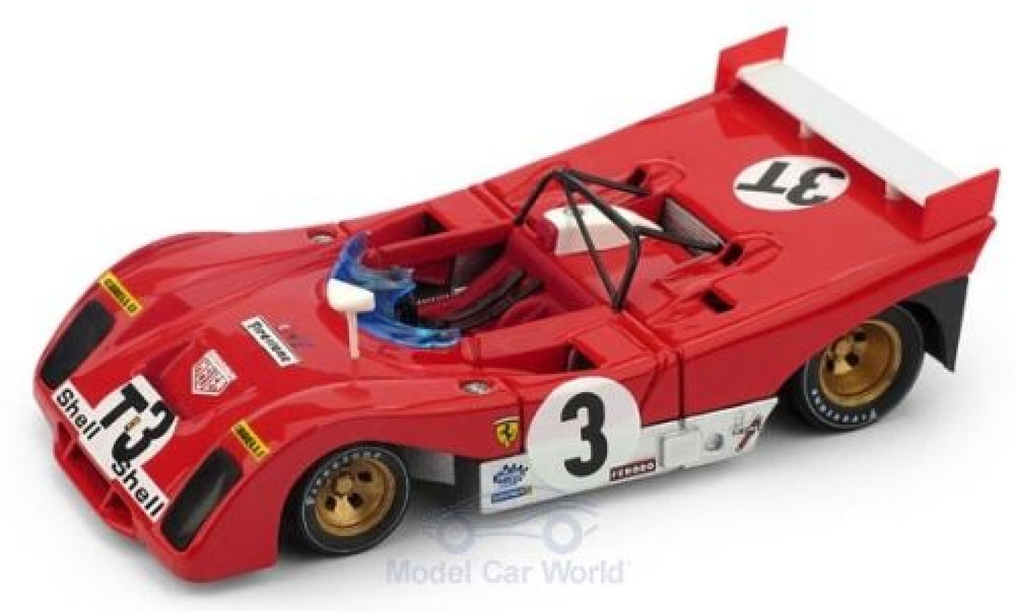 Ferrari 312 1/43 Brumm PB RHD No.3T Targa Florio 1972 T-Car A.Merzario/S.Munari modellino in miniatura