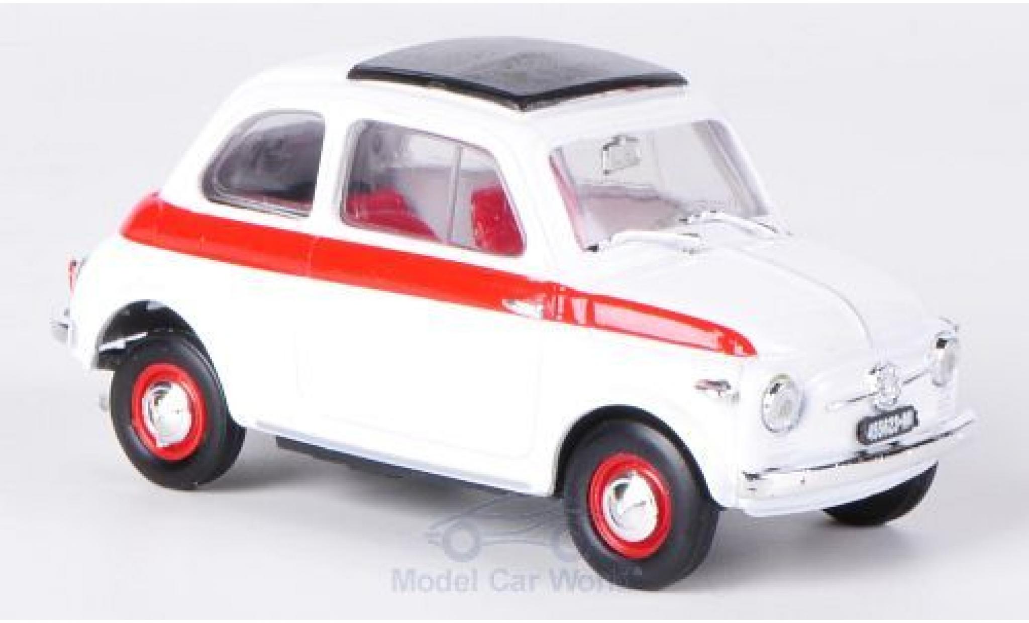 Fiat 500 1/43 Brumm Sport bianco/rosso 1959 Schiebedach geschlossen ohne Vitrine modellino in miniatura