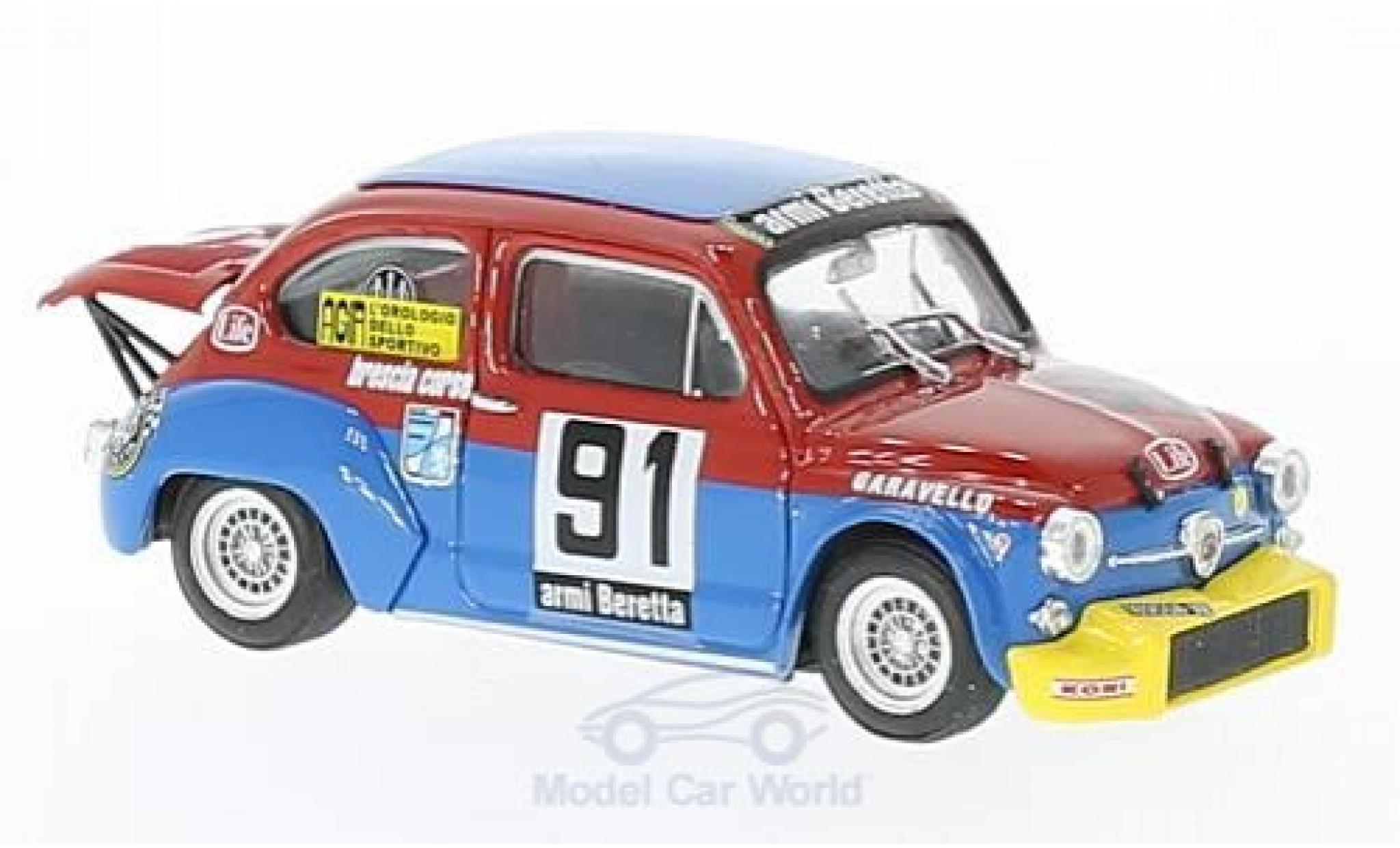 Fiat Abarth 1000 1/43 Brumm No.91 Scuderia Brescia Corse Coppa Carri Monza 1973 R.Amighini modellino in miniatura
