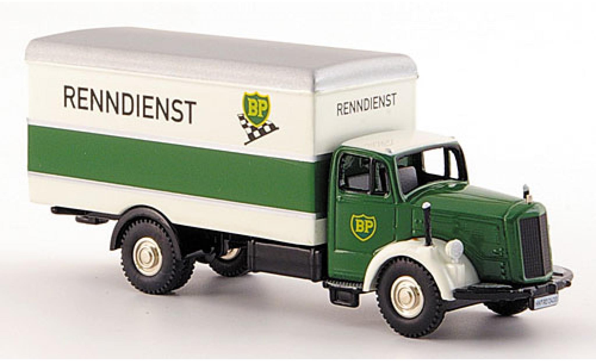 Mercedes L 6600 1/87 Bub BP-Renndienst wagon conteneur-Truck modellino in miniatura