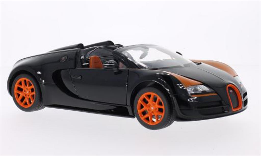 Bugatti Veyron 16.4 1/18 Rastar 16.4 Grand Sport Vitesse nero/orange modellino in miniatura