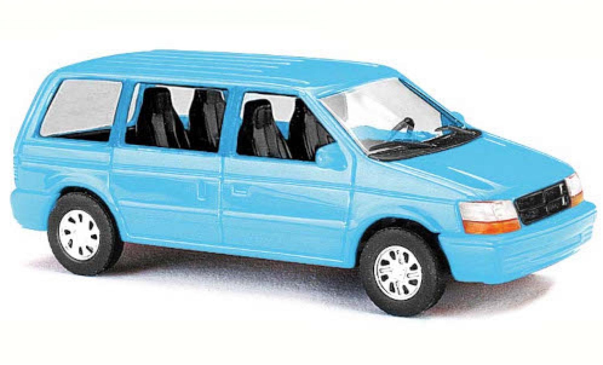 Dodge RAM 1/87 Busch Ram Van blu 1990 modellino in miniatura