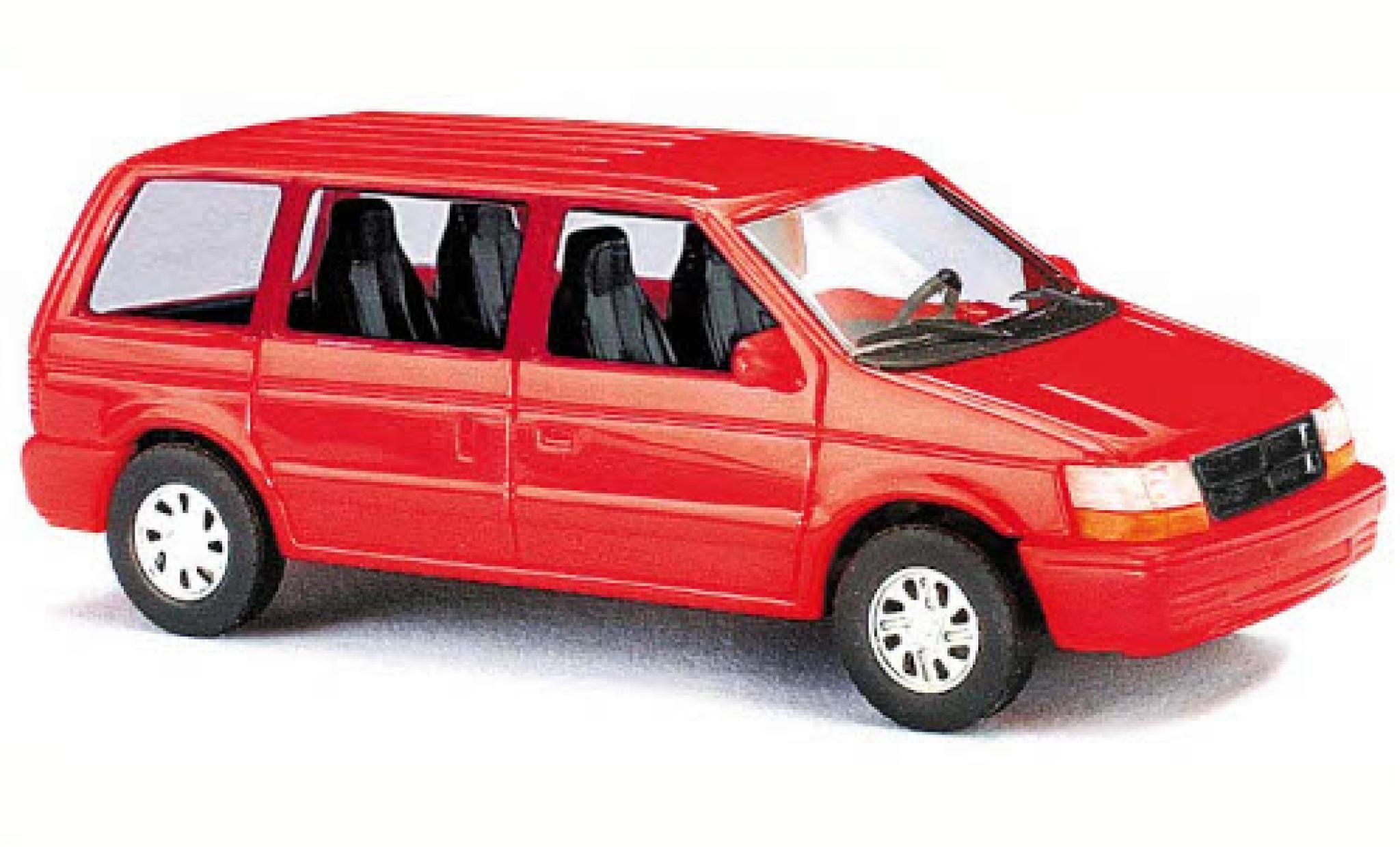 Dodge RAM 1/87 Busch Ram Van rosso 1990 modellino in miniatura