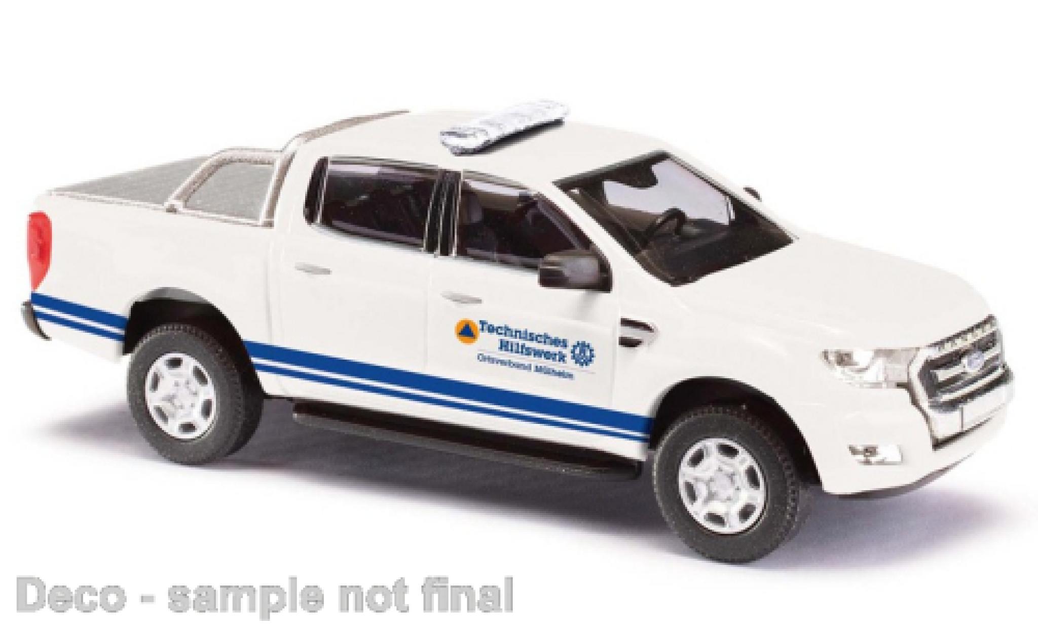 Ford Ranger 1/87 Busch THW Mühlheim modellino in miniatura