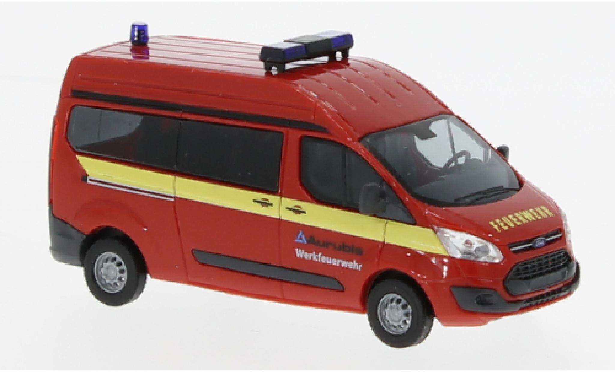 Ford Transit 1/87 Busch Douane bus toit surélevé Werkfeuerwehr Aurubis 2012 modellino in miniatura