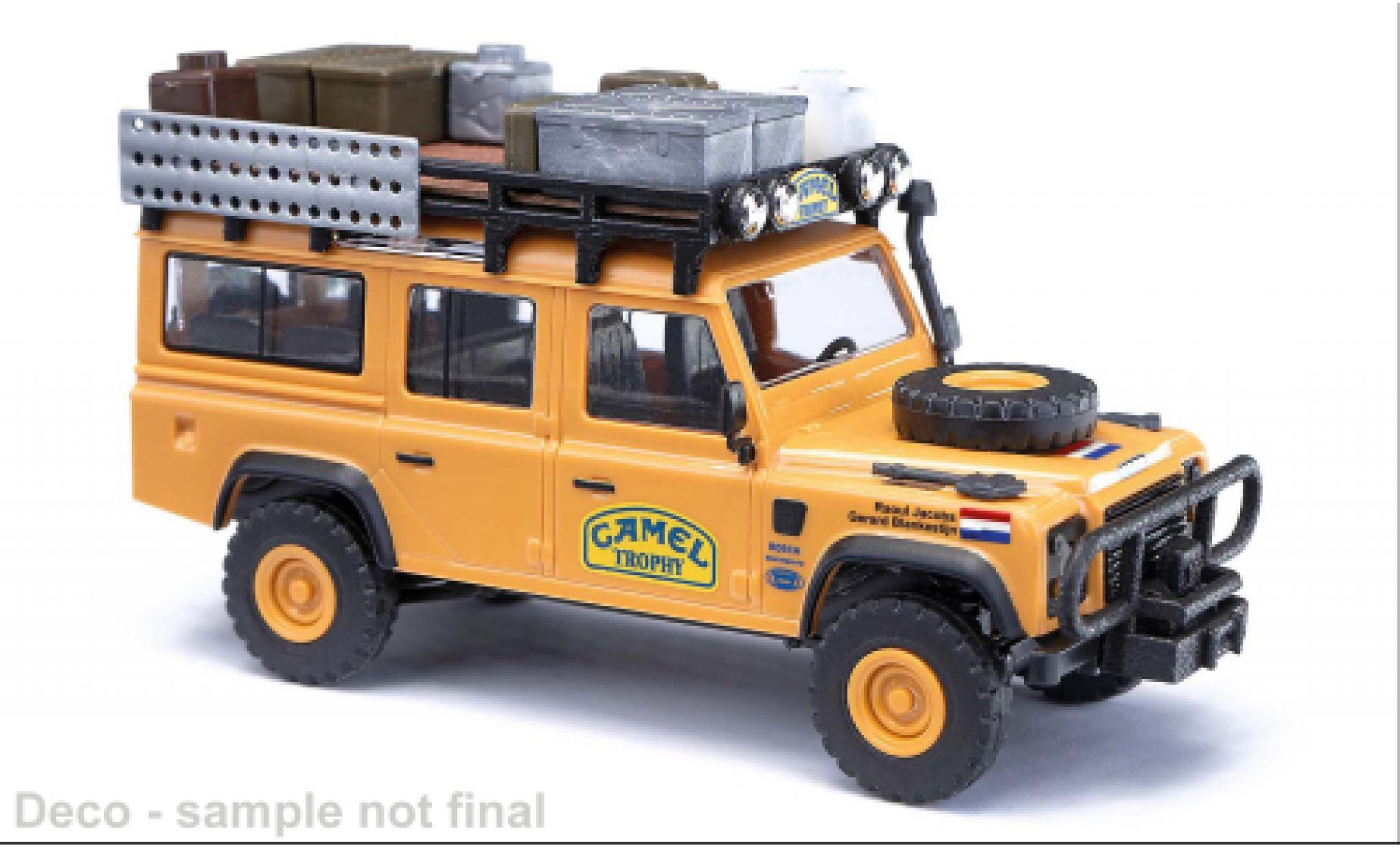 Land Rover Defender 1/87 Busch 110 Camel Trophy 1989 1983 modellino in miniatura