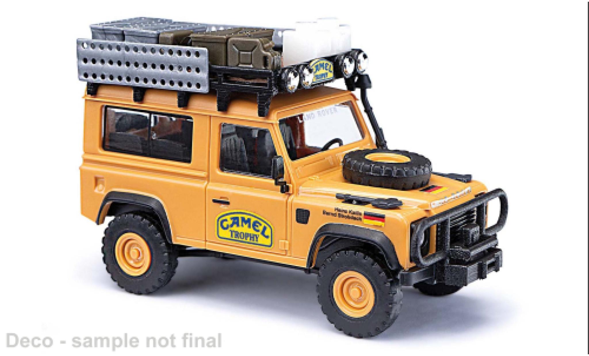 Land Rover Defender 1/87 Busch 90 Camel Trophy 1985 1983 modellino in miniatura