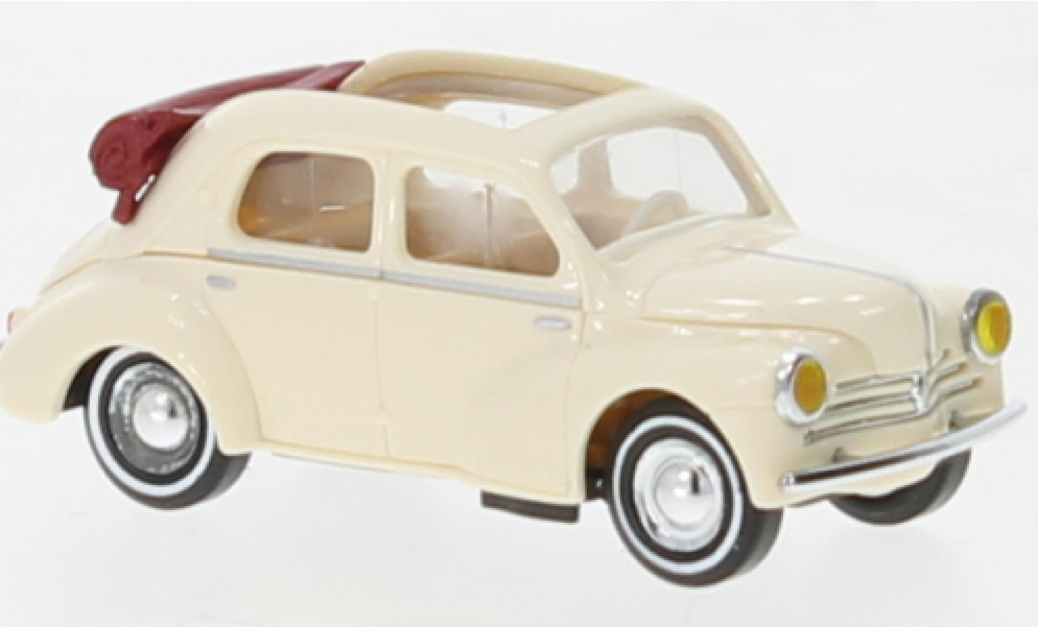 Renault 4CV 1/87 Busch cabriolet beige 1954 modellino in miniatura