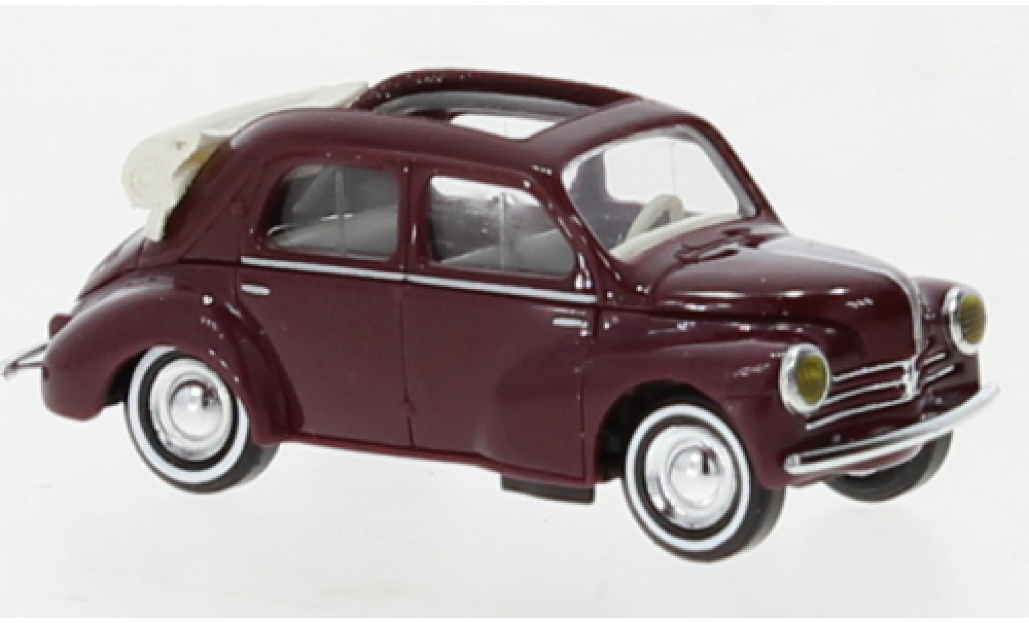 Renault 4CV 1/87 Busch cabriolet rosso foncé 1954 modellino in miniatura