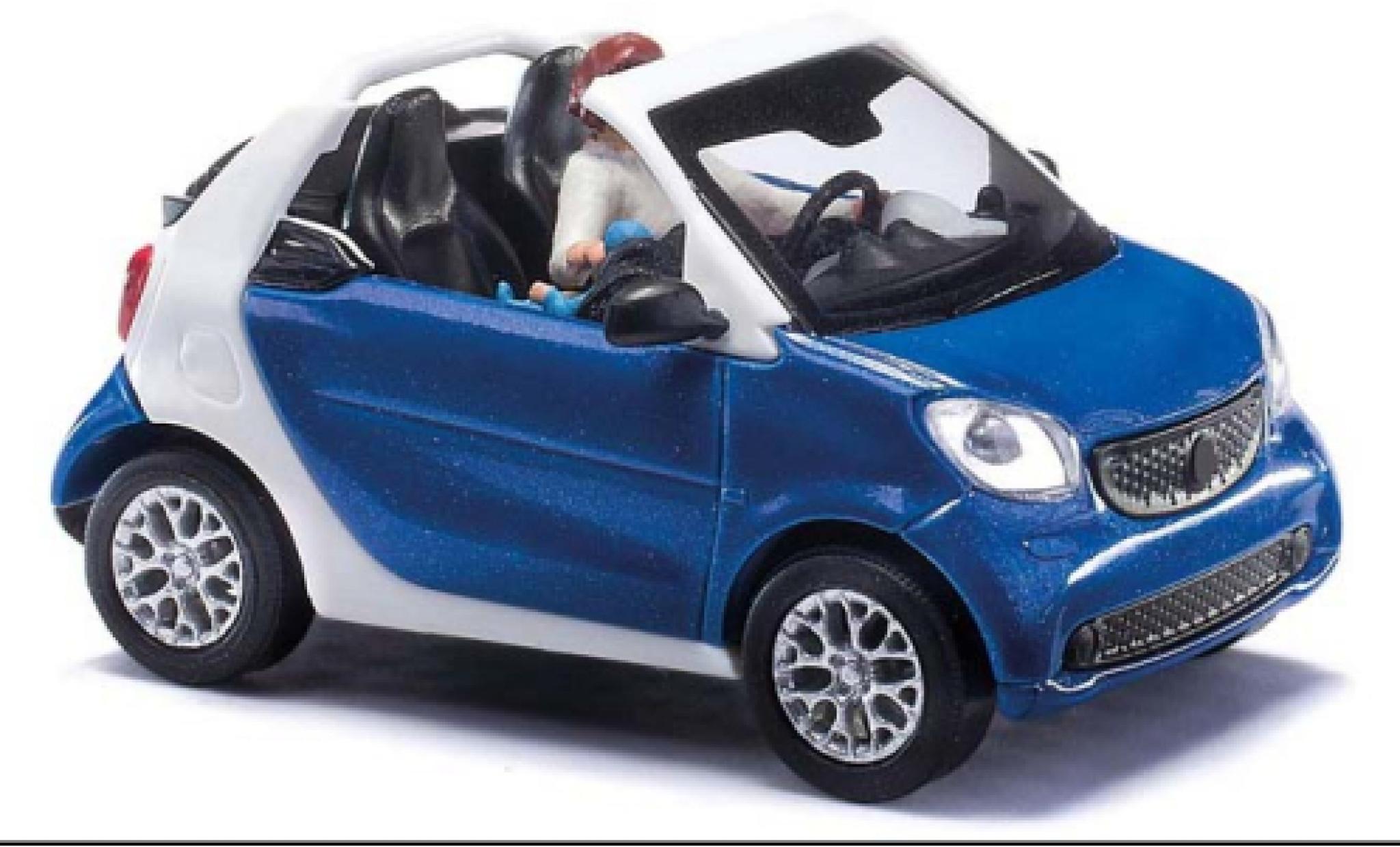 Smart ForTwo 1/87 Busch Fortwo cabriolet blu foncé 2015 modellino in miniatura