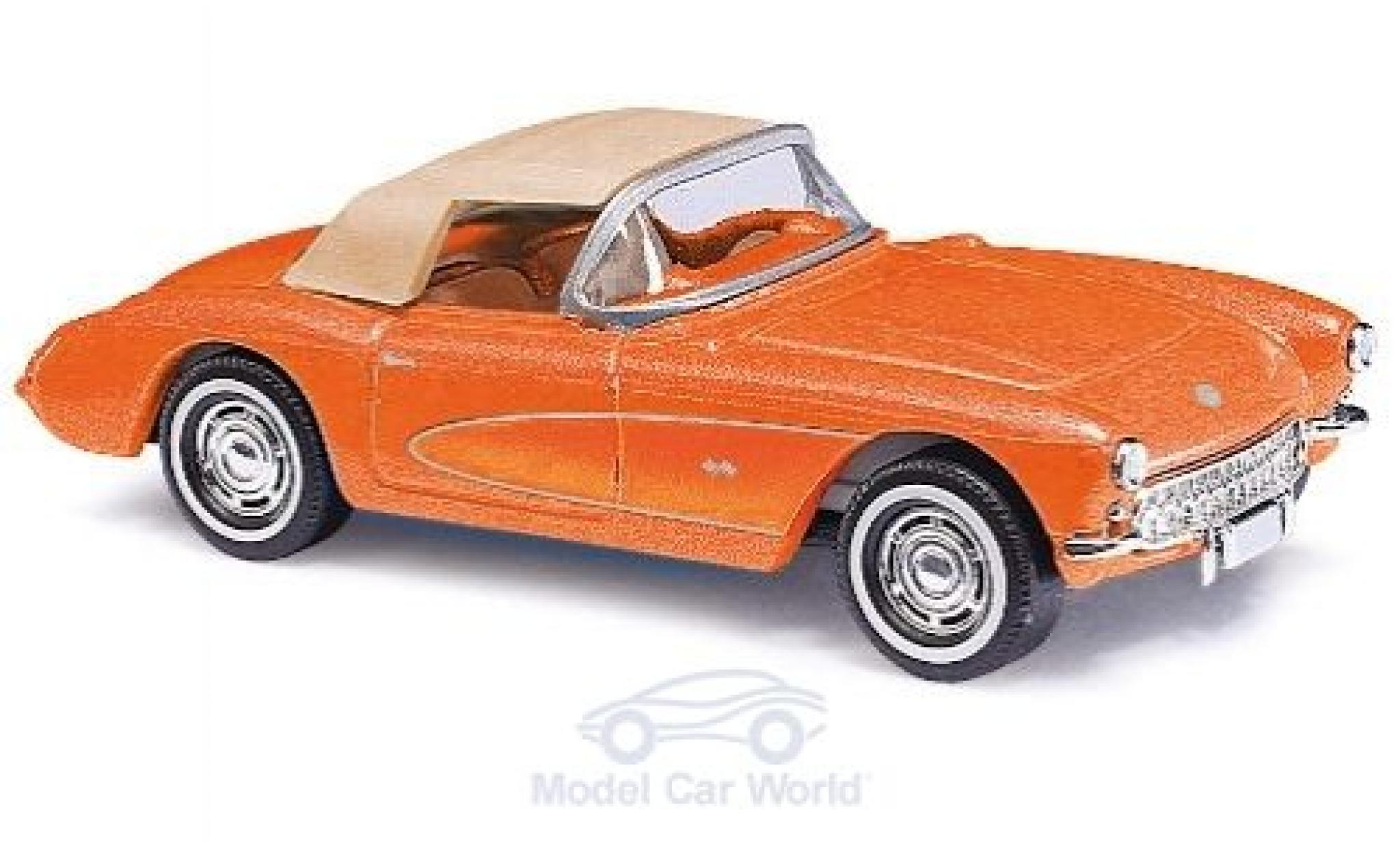 Chevrolet Corvette 1/87 Busch C1 Convertibile metallico orange 1956 mit Softtop modellino in miniatura