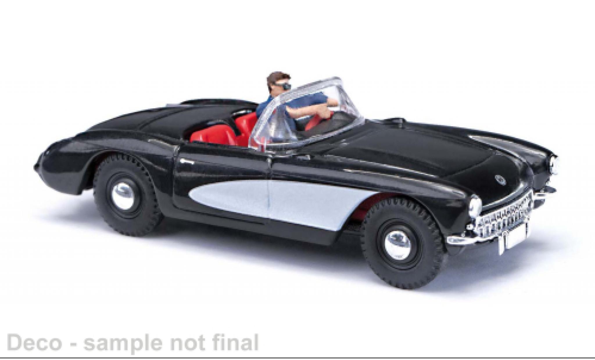 Chevrolet Corvette 1/87 Busch (C1) Cabriolet schwarz 1956 1:87 modellino in miniatura